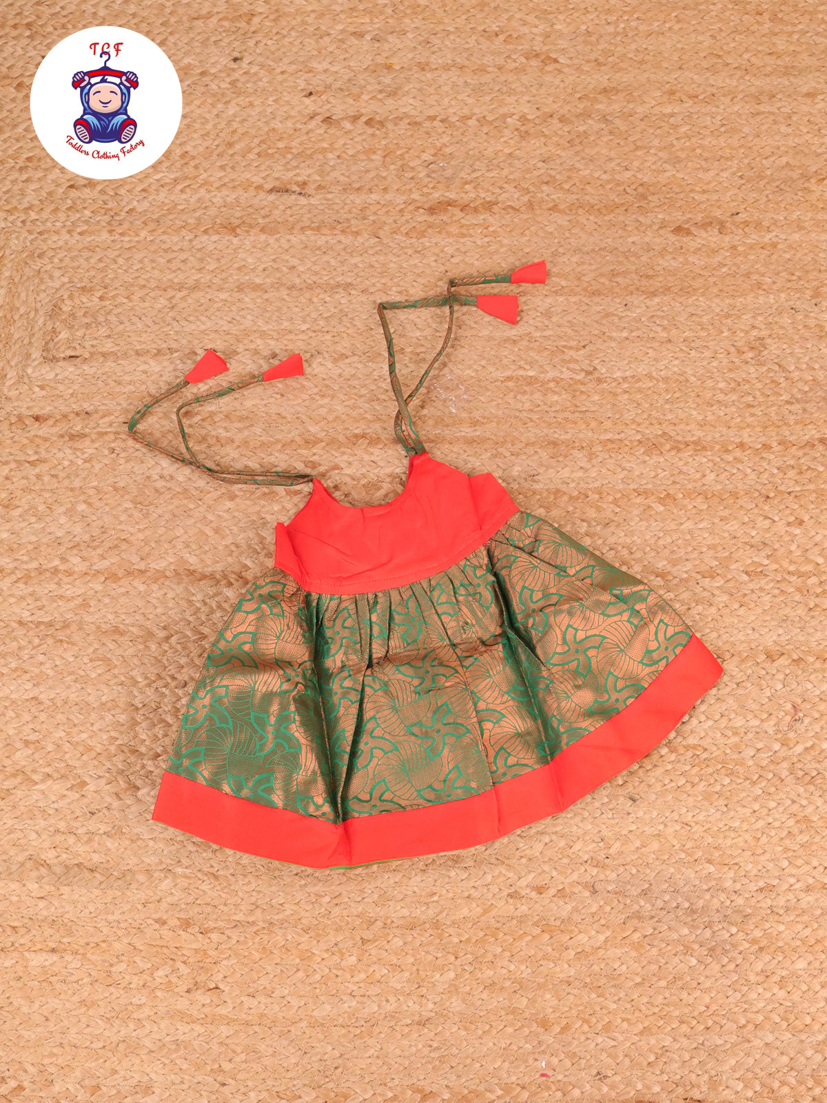 Orange & Green - New Born Frock