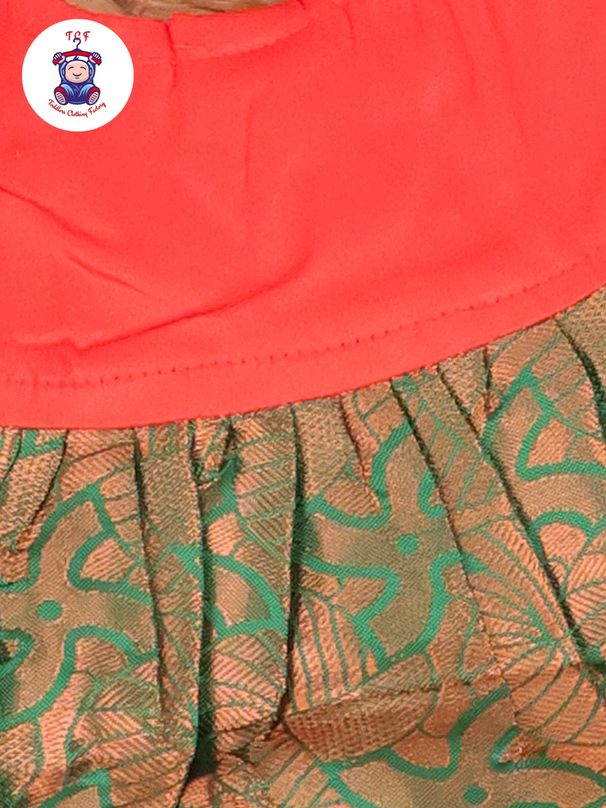 Orange & Green - New Born Frock