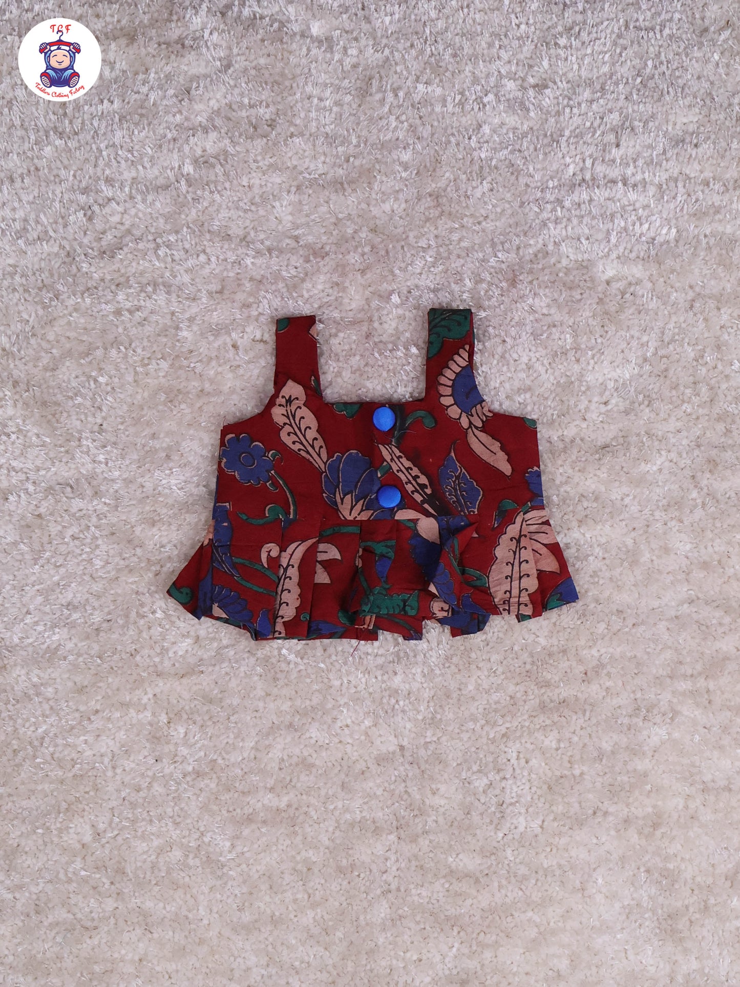 Red & Blue - Floral Printed Kalamkari Co-ords Sets