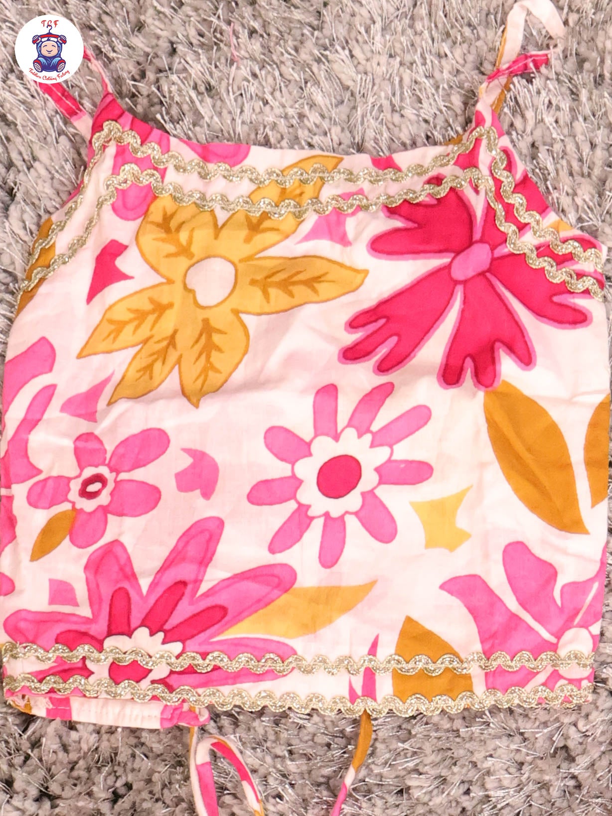 Pink & White - Floral Printed Girls Lehenga Choli