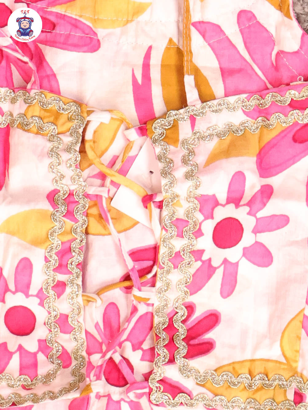 Pink & White - Floral Printed Girls Lehenga Choli