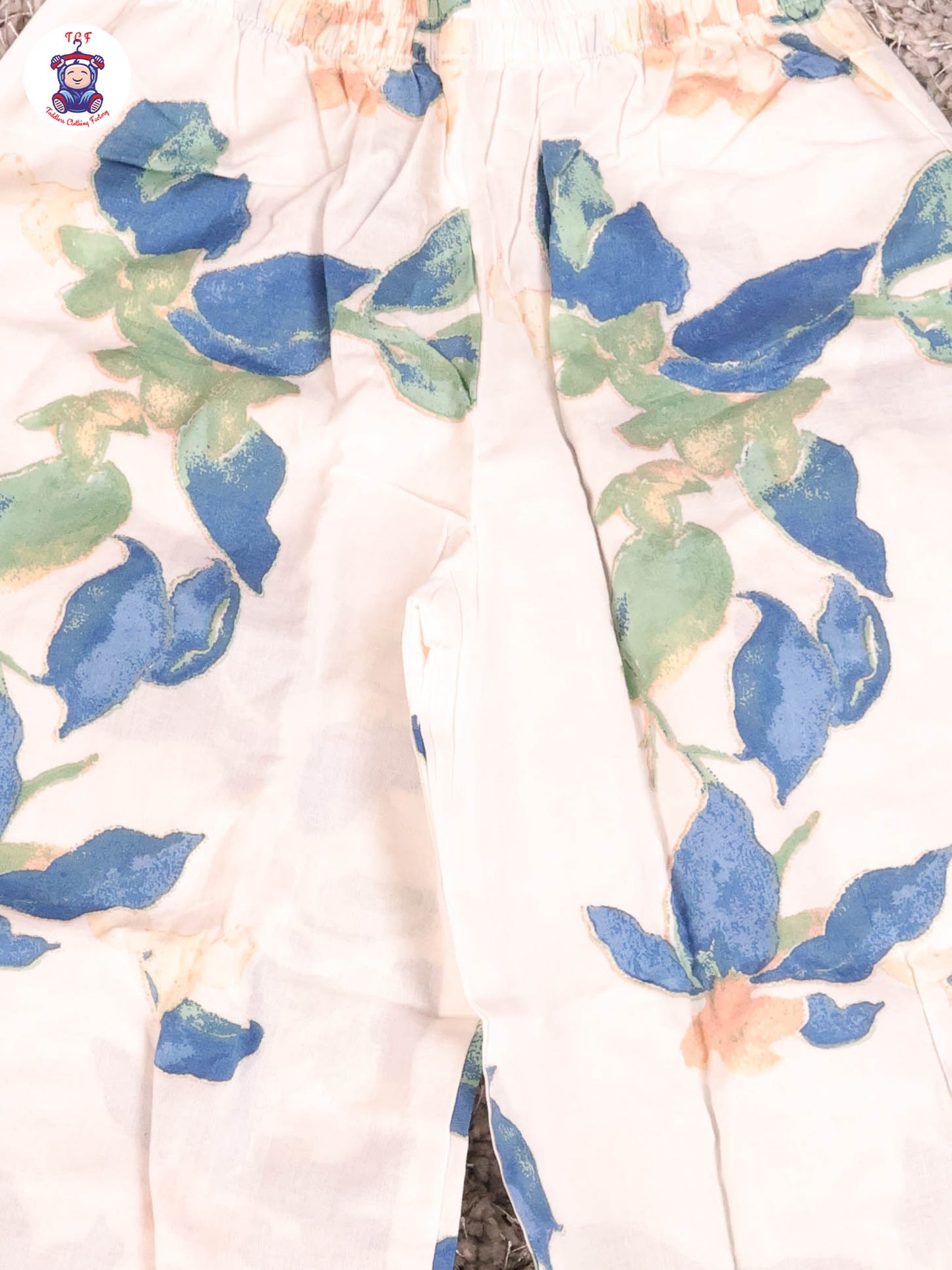 White - Floral Crop Top & Pant