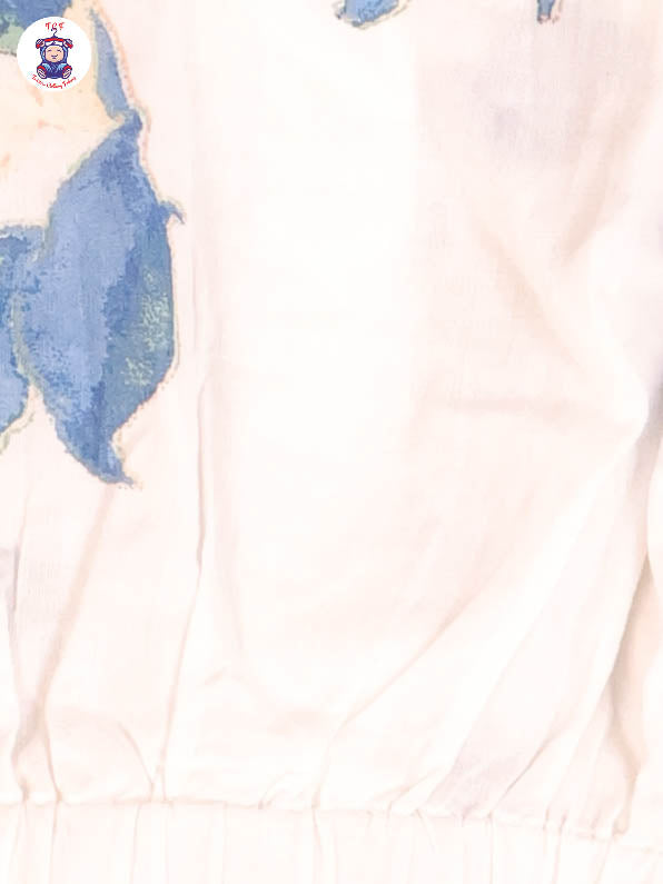 White - Floral Crop Top & Pant