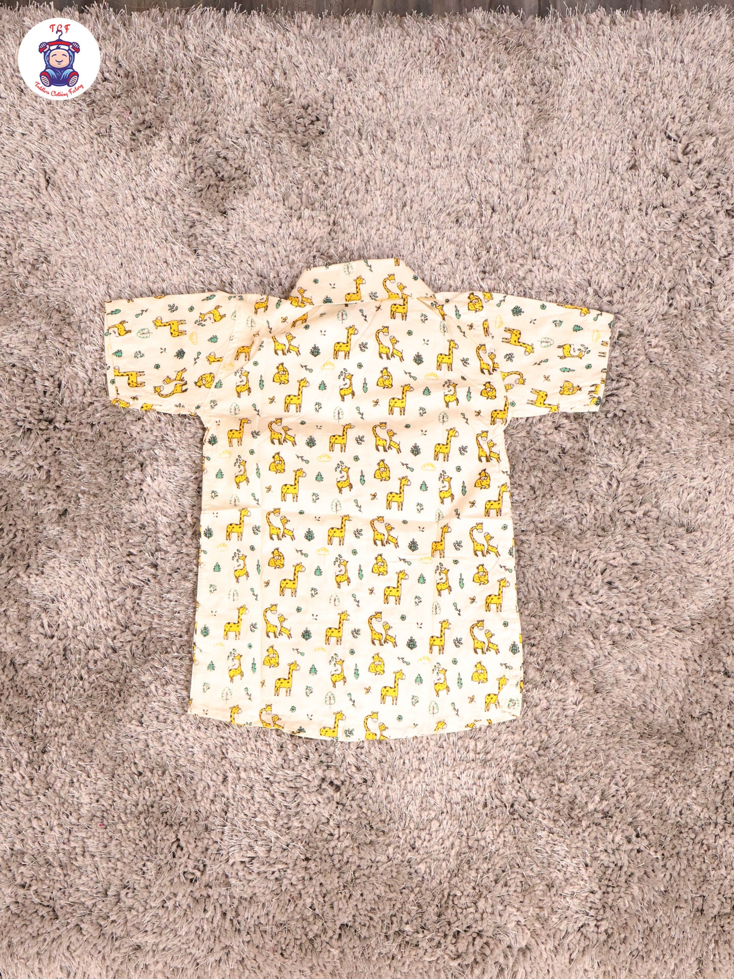 Cream & Yellow - Zebras Boys Readymade Cotton Shirts & Shorts