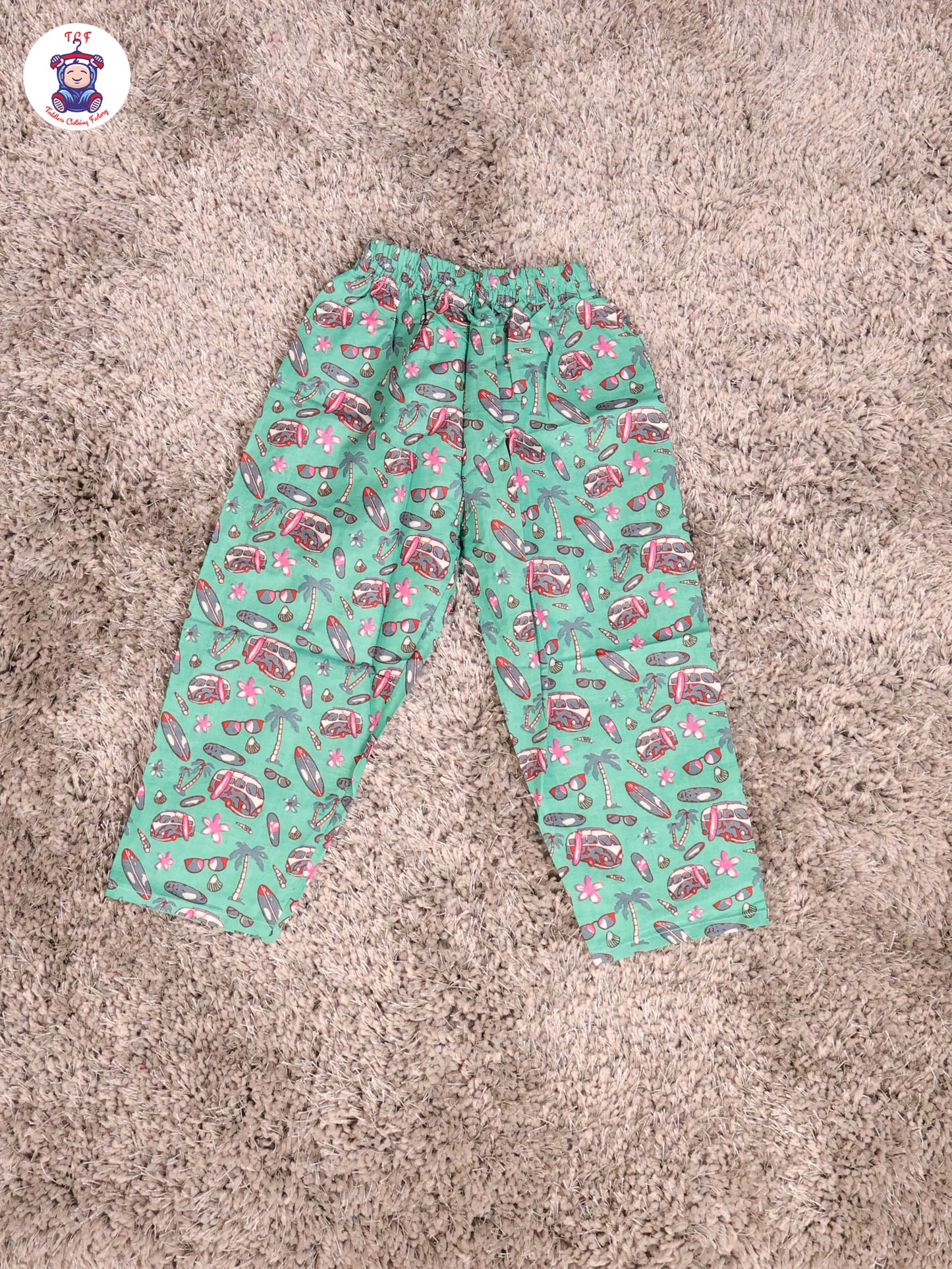 Green & Pink - Flower Boys Readymade Cotton Shirts & Pant