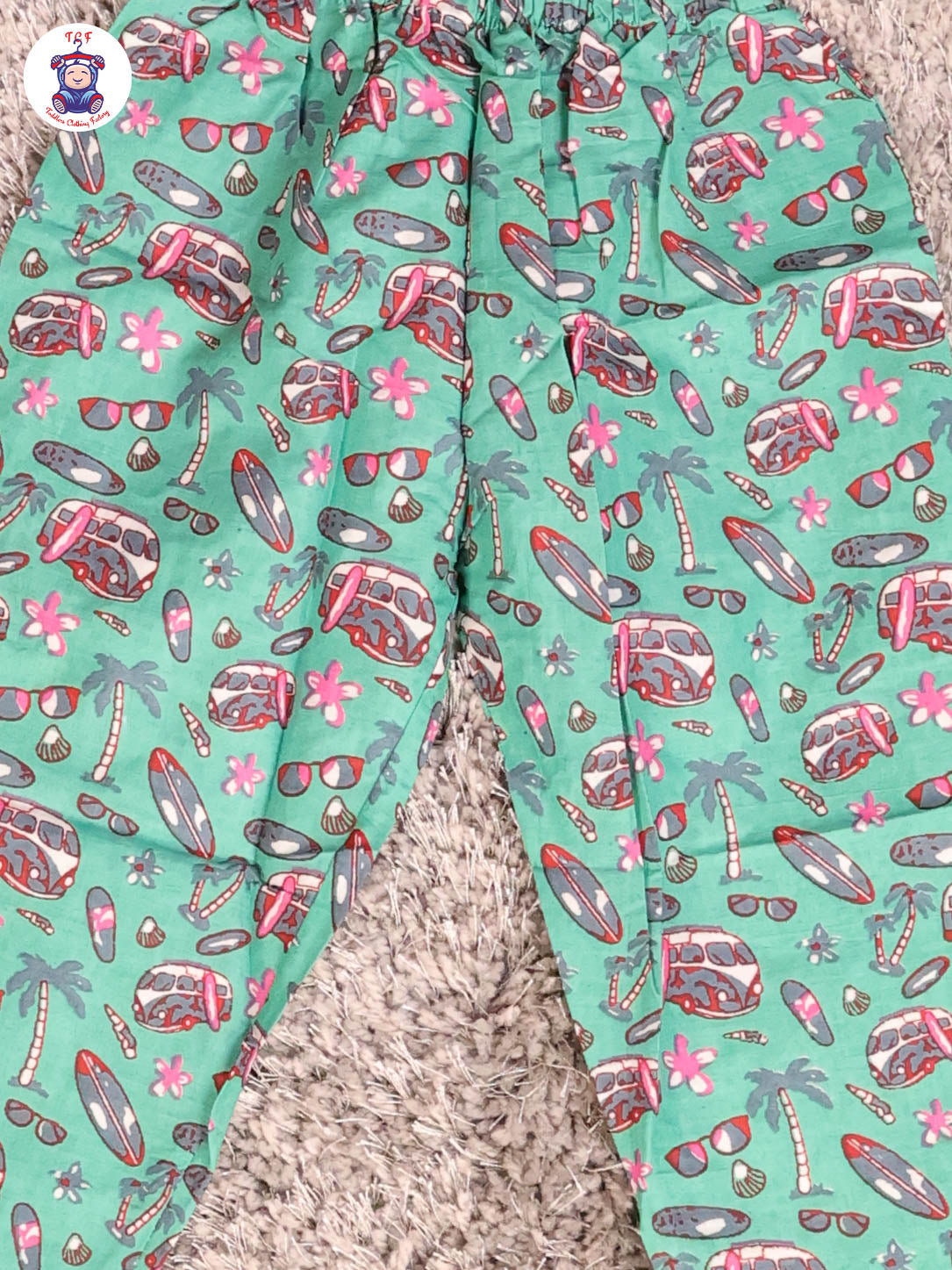 Green & Pink - Flower Boys Readymade Cotton Shirts & Pant
