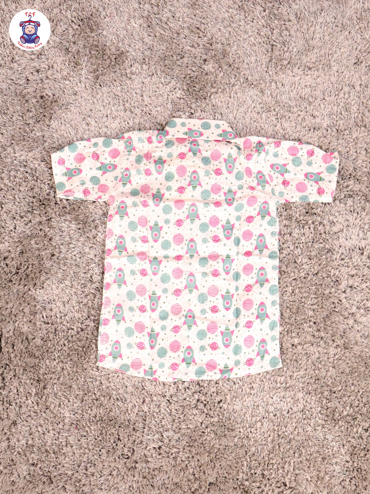 Haft White & Pink - Rocket Boys Readymade Cotton Shirts & Shorts