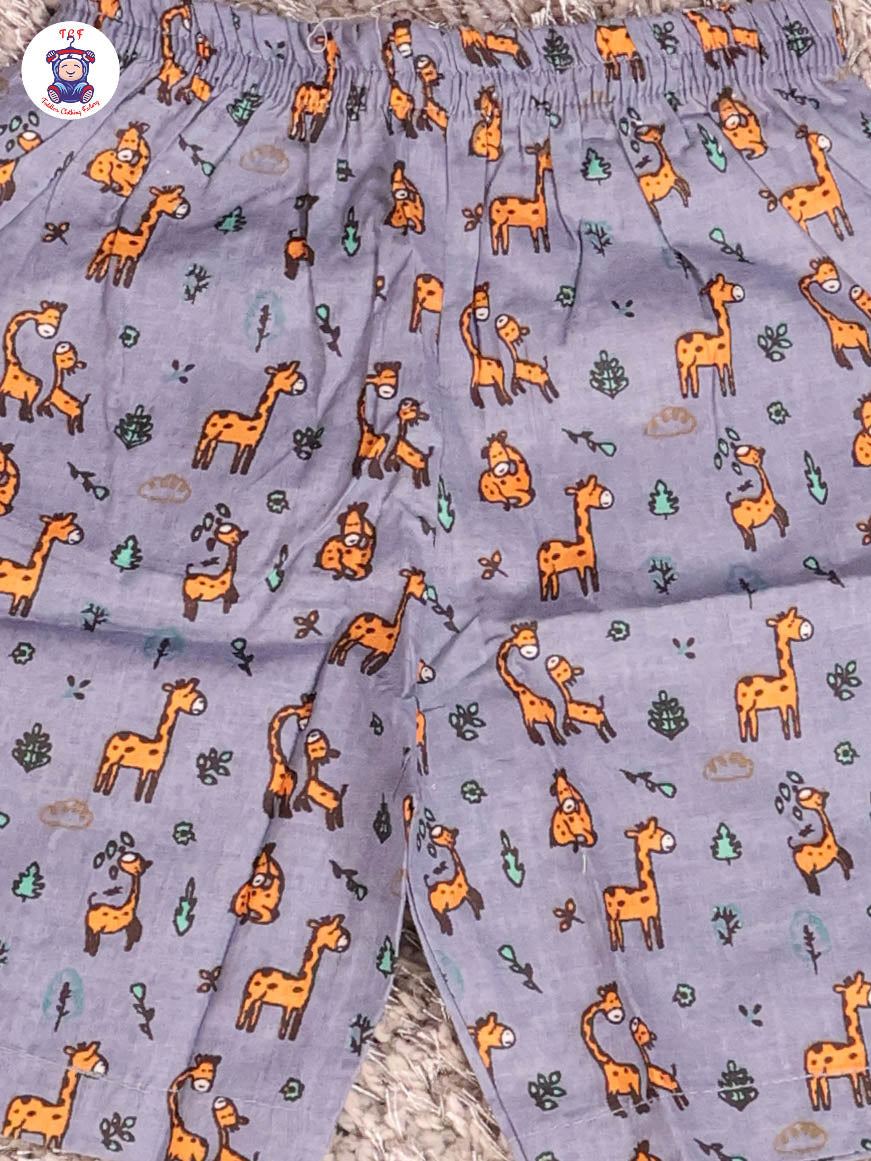 Blue & Orange - Zebras Boys Readymade Cotton Shirts & Shorts