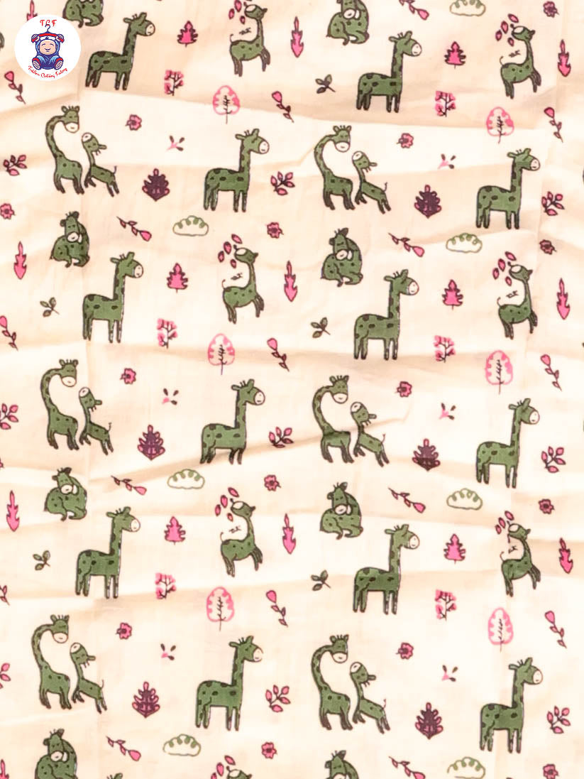 Cream & Green - Zebras Boys Readymade Cotton Shirts & Shorts