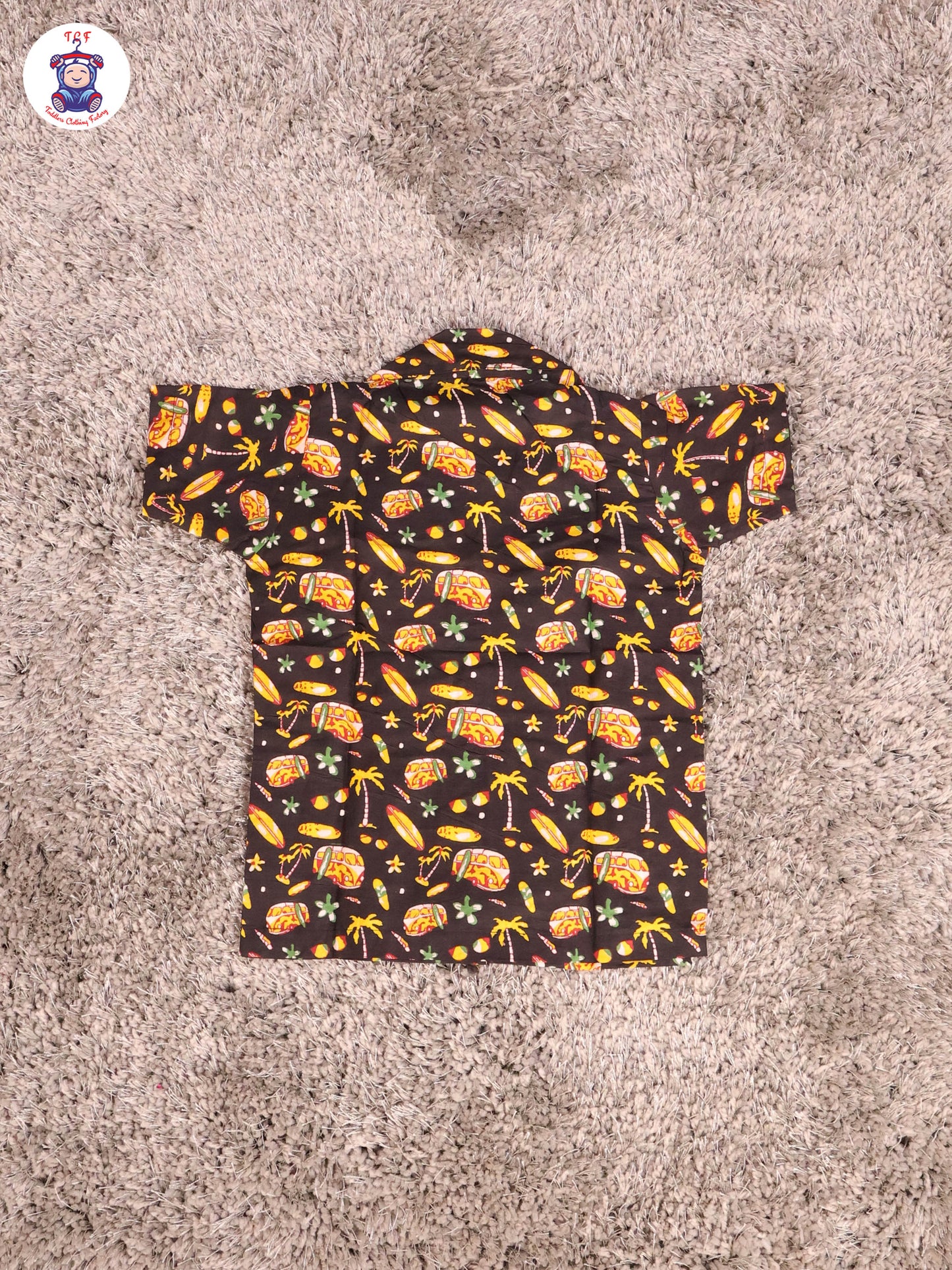 Black & Yellow - Flower Boys Readymade Cotton Shirts & Pant