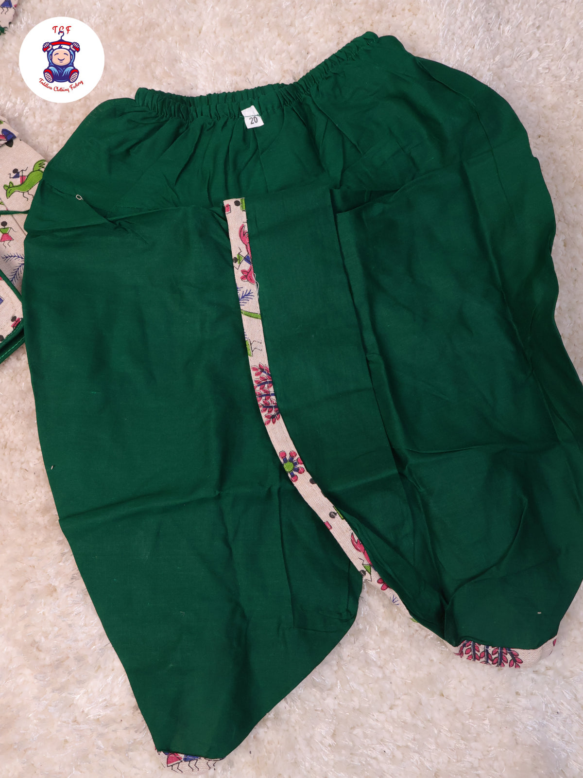 Cream & Green - Boys Dhoti Kurta Sets