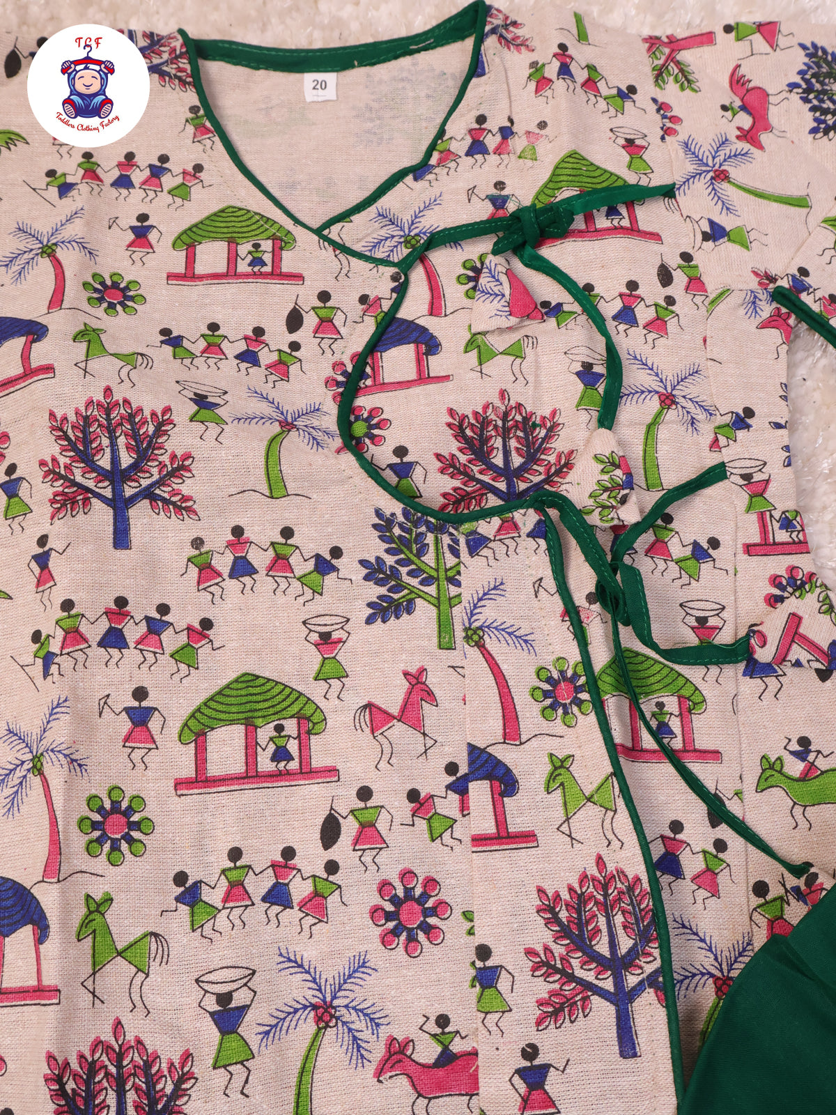 Cream & Green - Boys Dhoti Kurta Sets