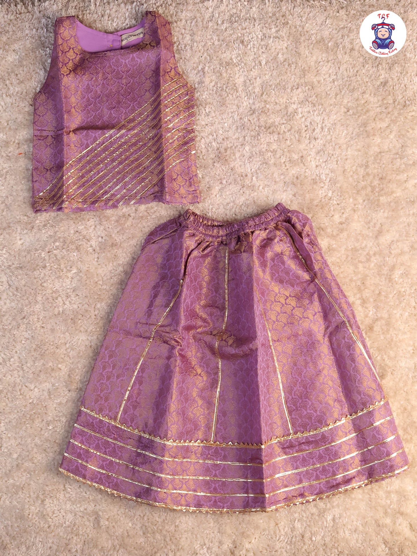 Lavender - Ethnic Printed Choli & Lehenga