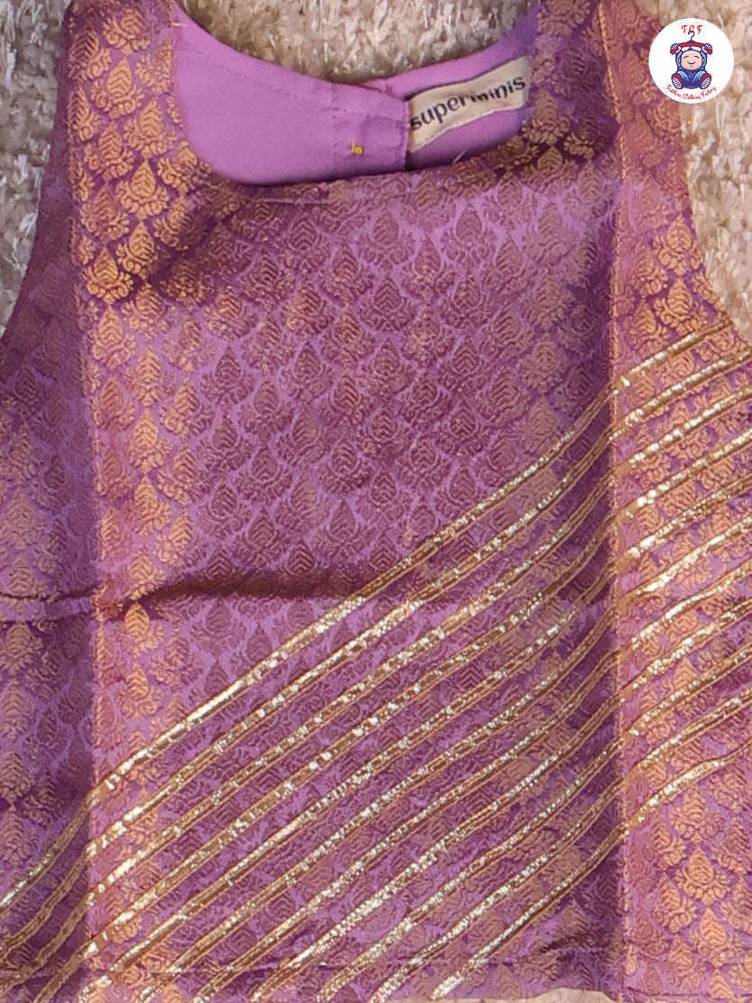 Lavender - Ethnic Printed Choli & Lehenga
