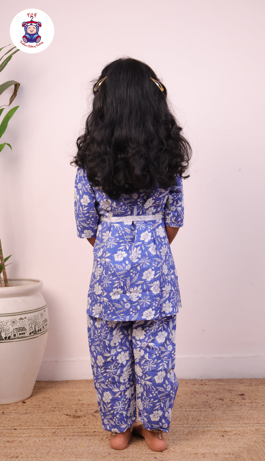 Cobalt Blue - Floral Printed Top & Bottom Set