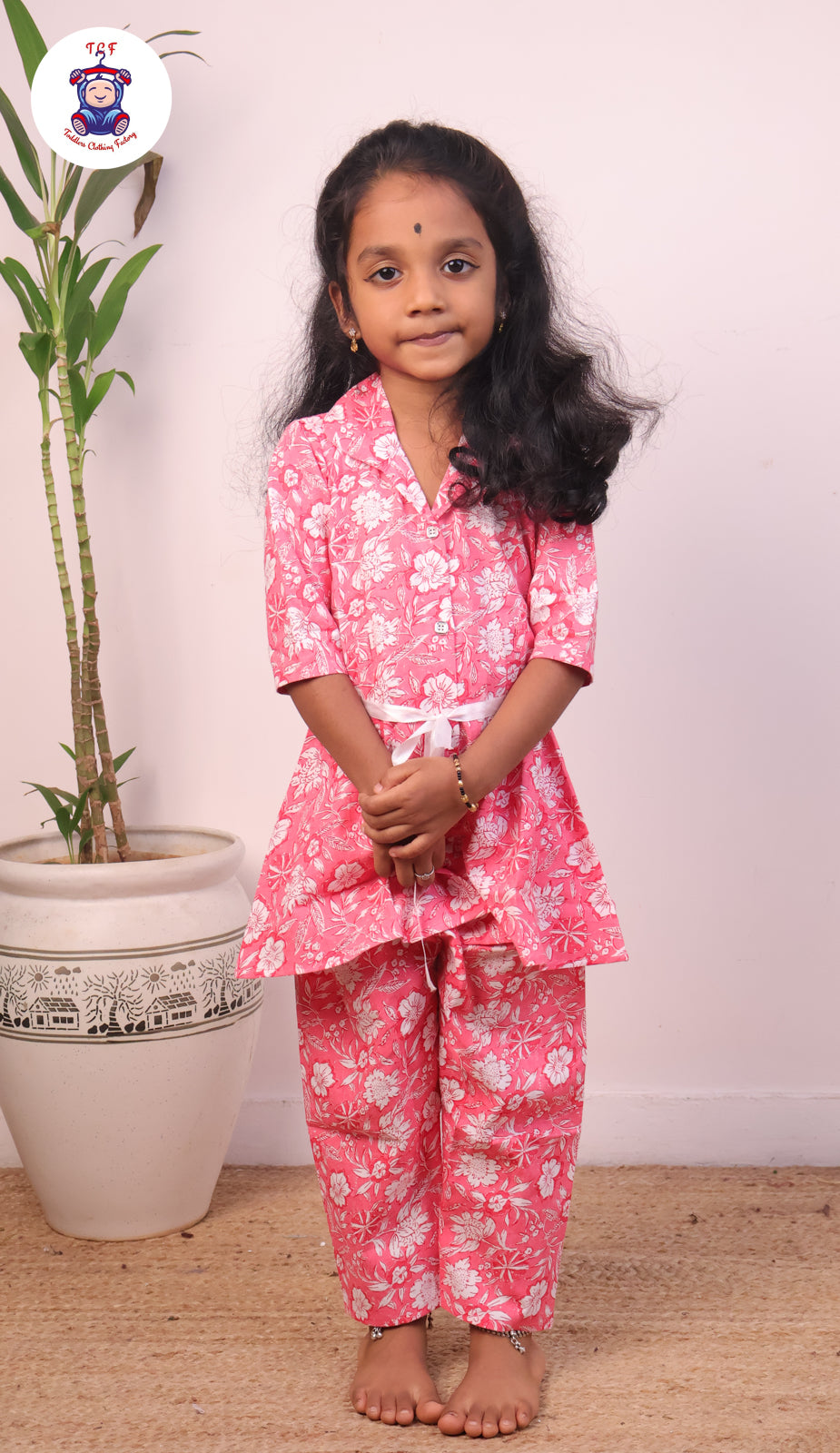 Bright Pink - Floral Printed Top & Bottom Set