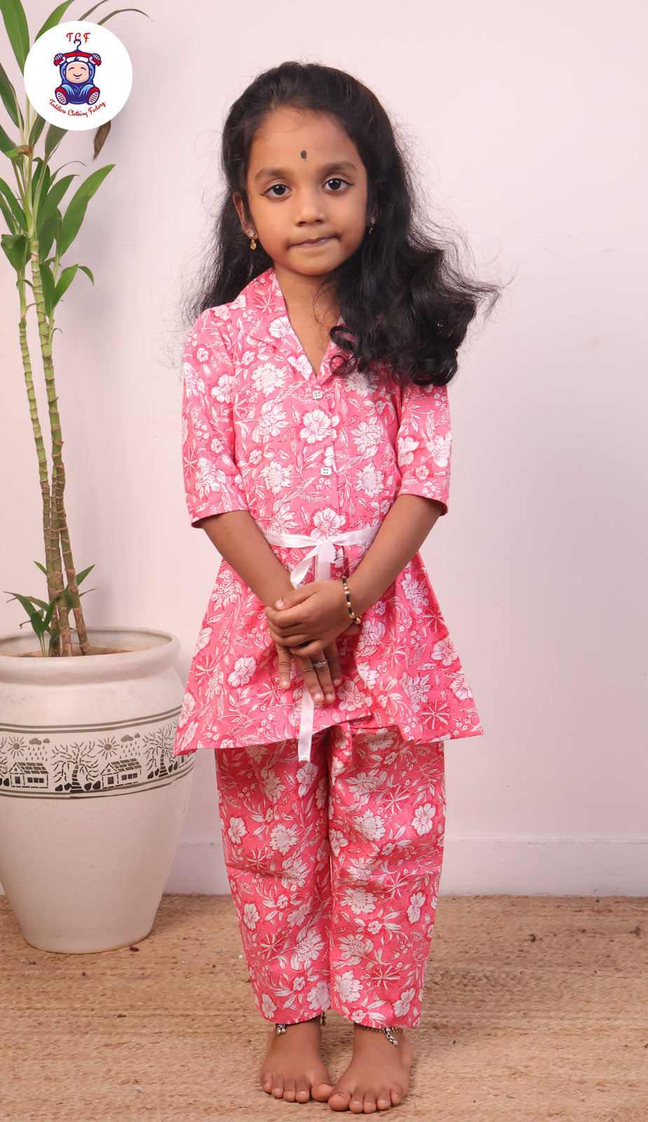 Bright Pink - Floral Printed Top & Bottom Set