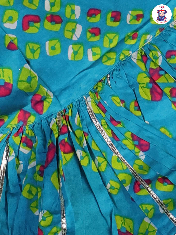 Blue - Printed Kurti Dhoti Set