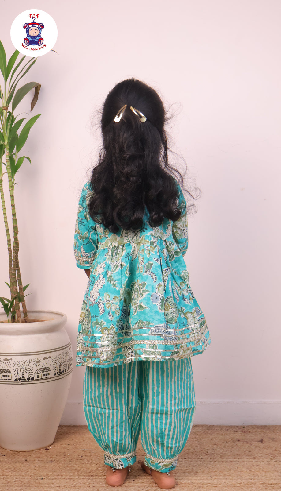 Green - Aliya Cut Kurti Top & Bottom Set