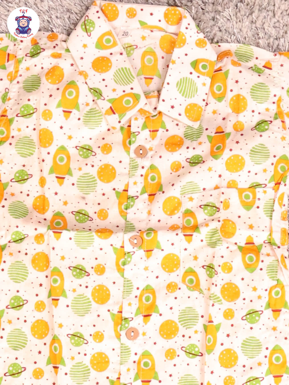 Haft White & Yellow - Rocket Boys Readymade Cotton Shirts & Shorts