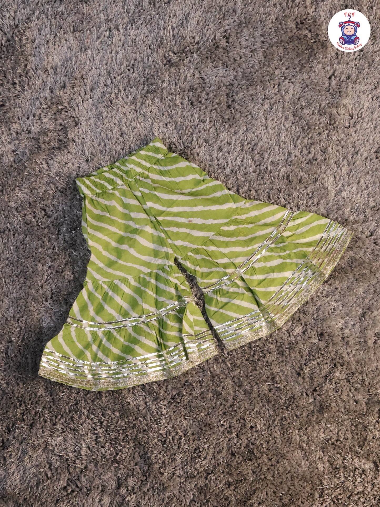 Lite Green - Printed Girls Angrakha Kurti