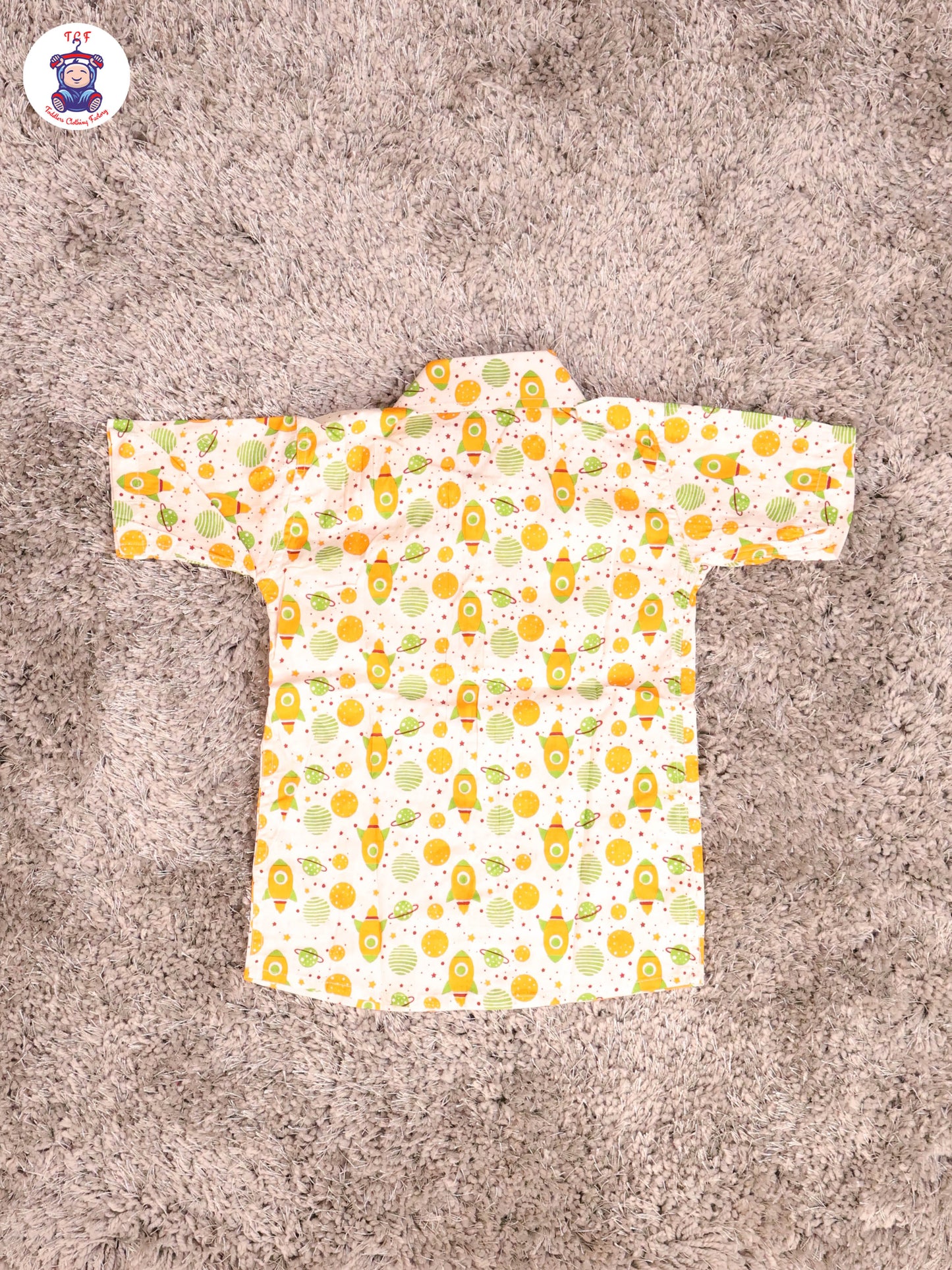 Haft White & Yellow - Rocket Boys Readymade Cotton Shirts & Shorts