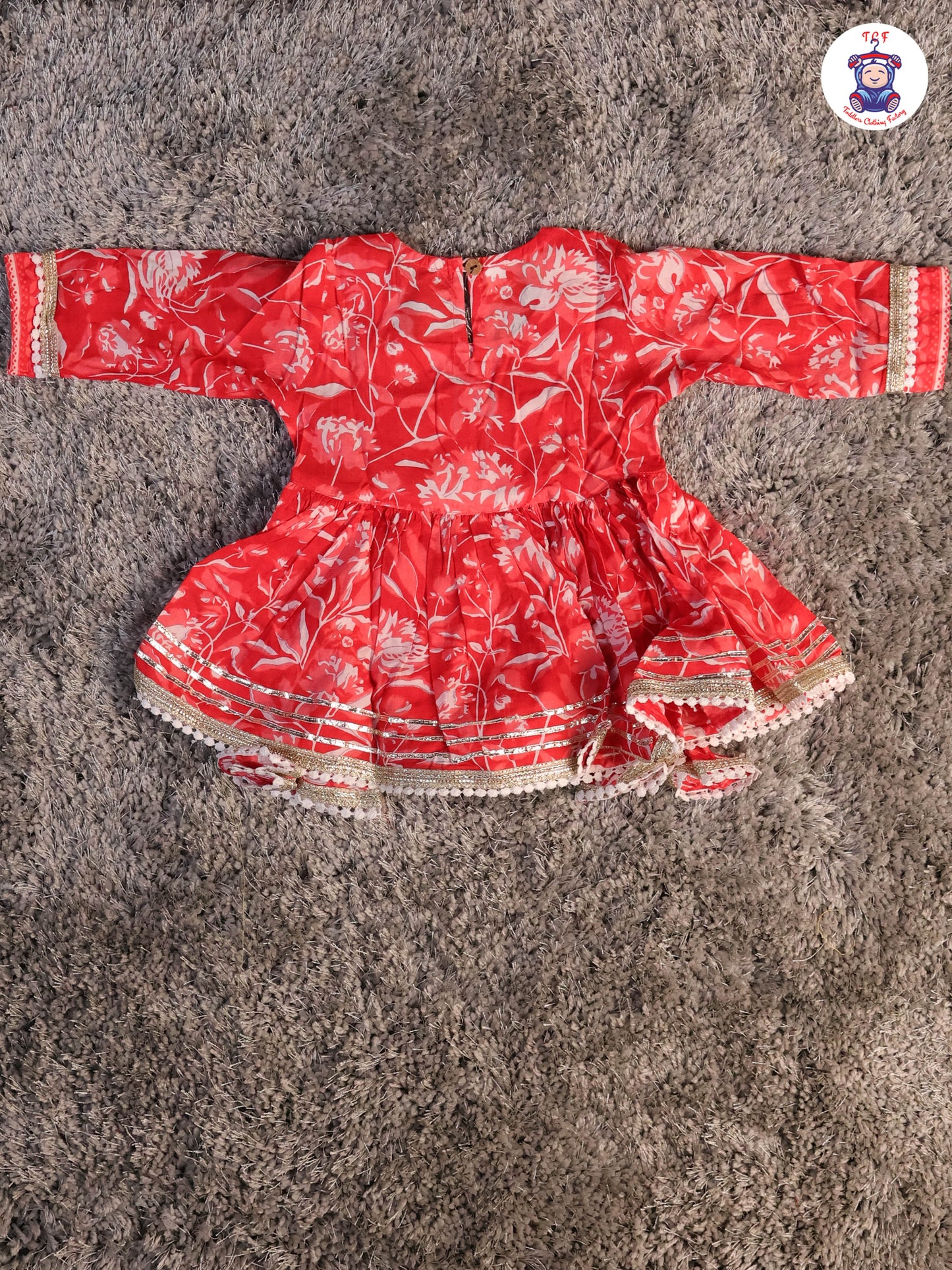 Red - Anarkali Kurti With Sharara