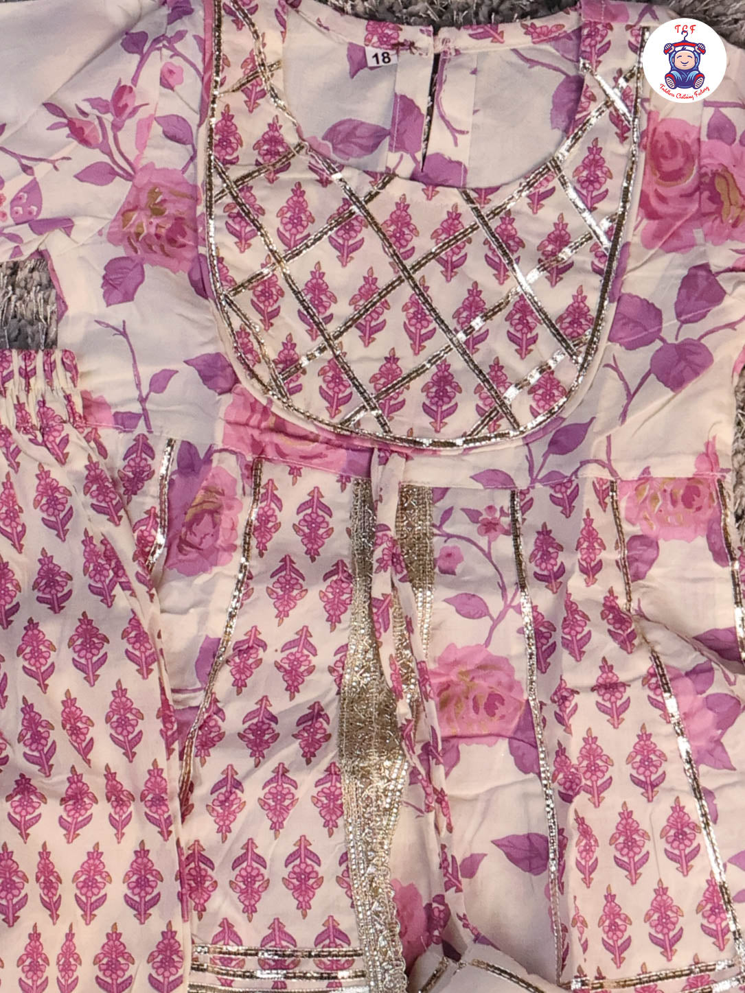 White & Lavender - Floral Printed Afgani Kurti With Pant And Dupatta