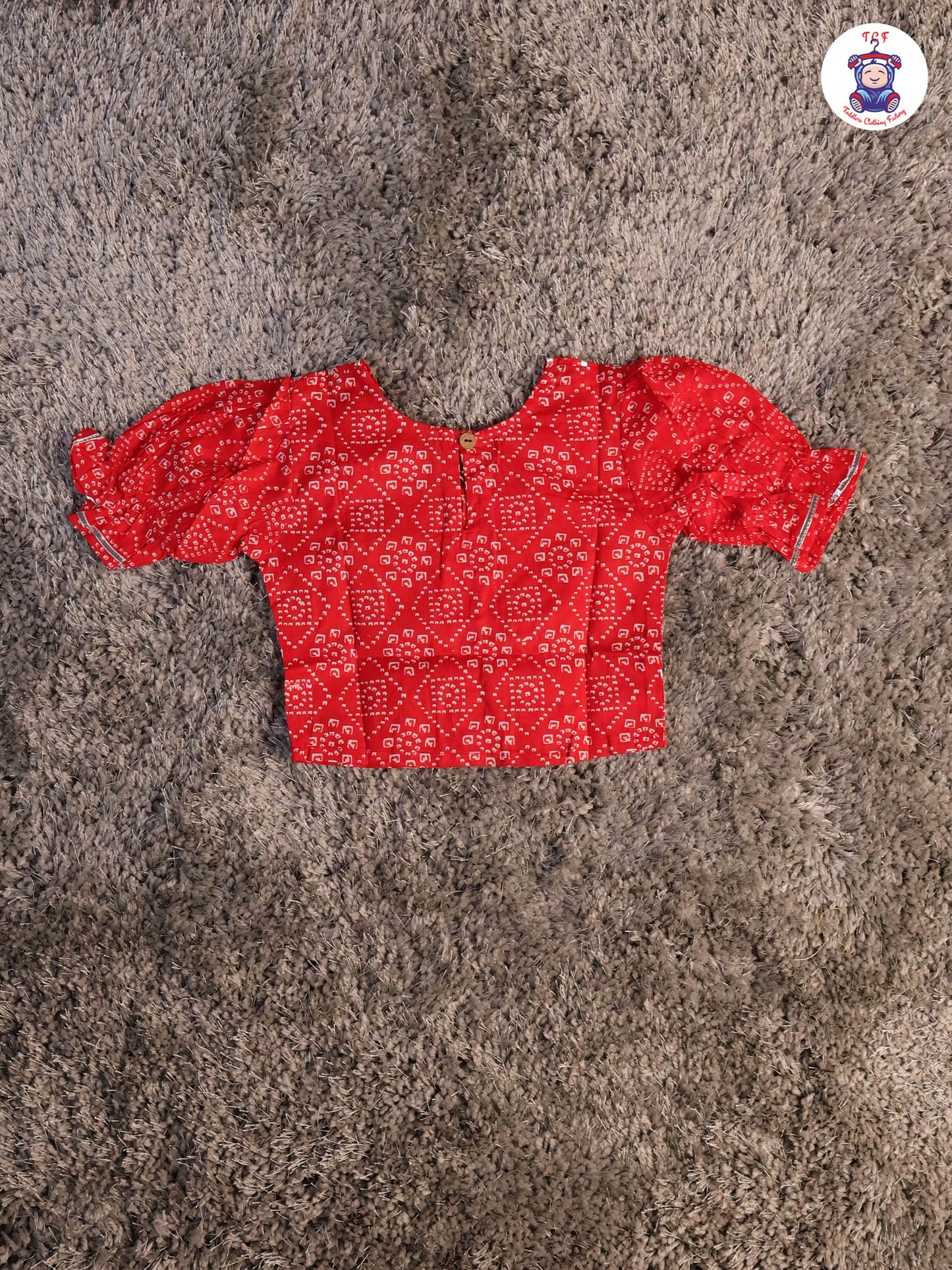 Red - Bandhini Printed Girls Lehenga Choli