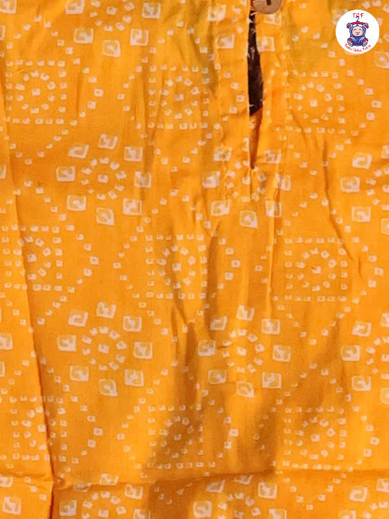 Dark Yellow - Printed Girls Lehenga Choli