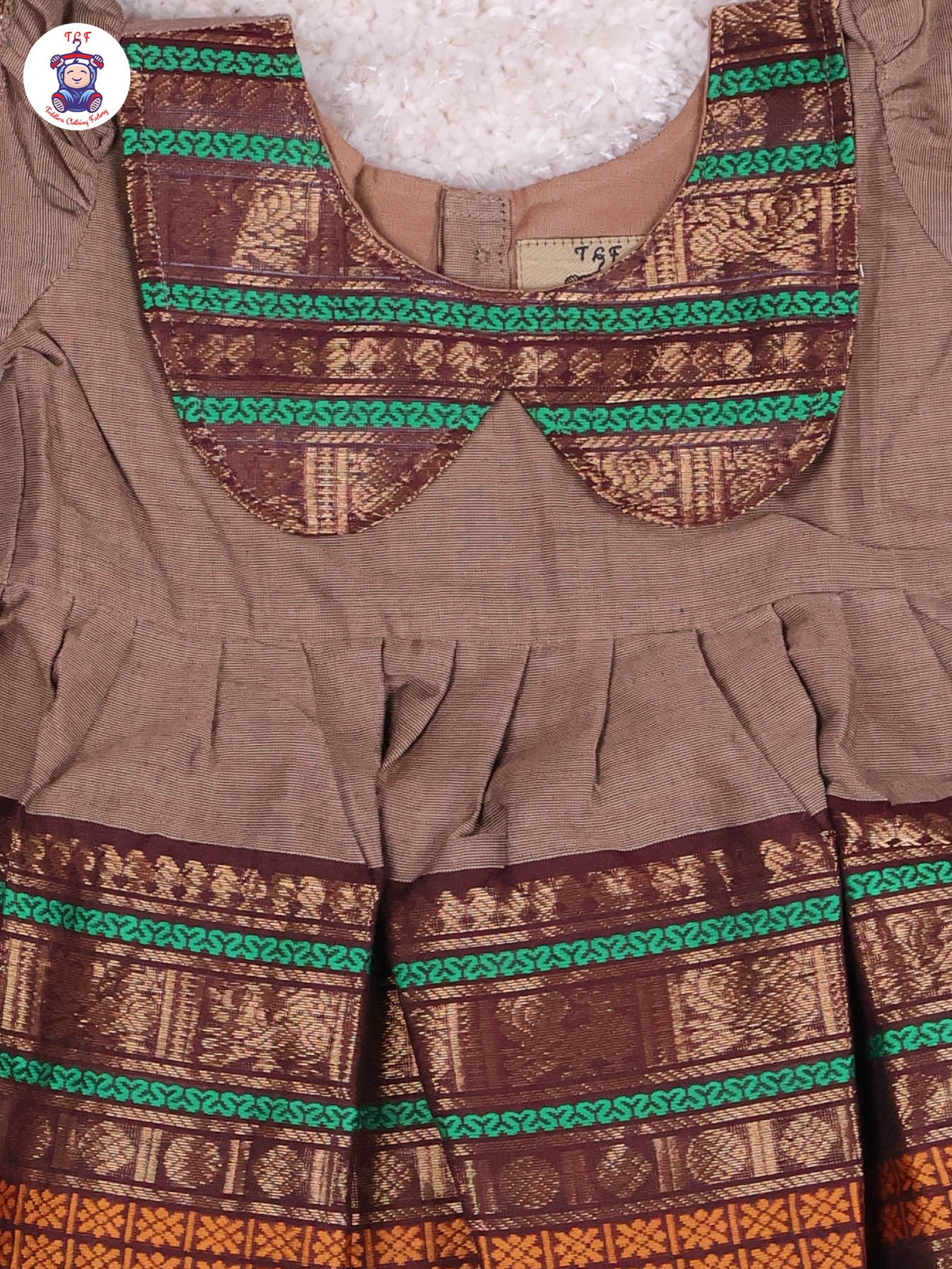 Grey & Black - Girls Chettinad Cotton Pan Collor Frocks