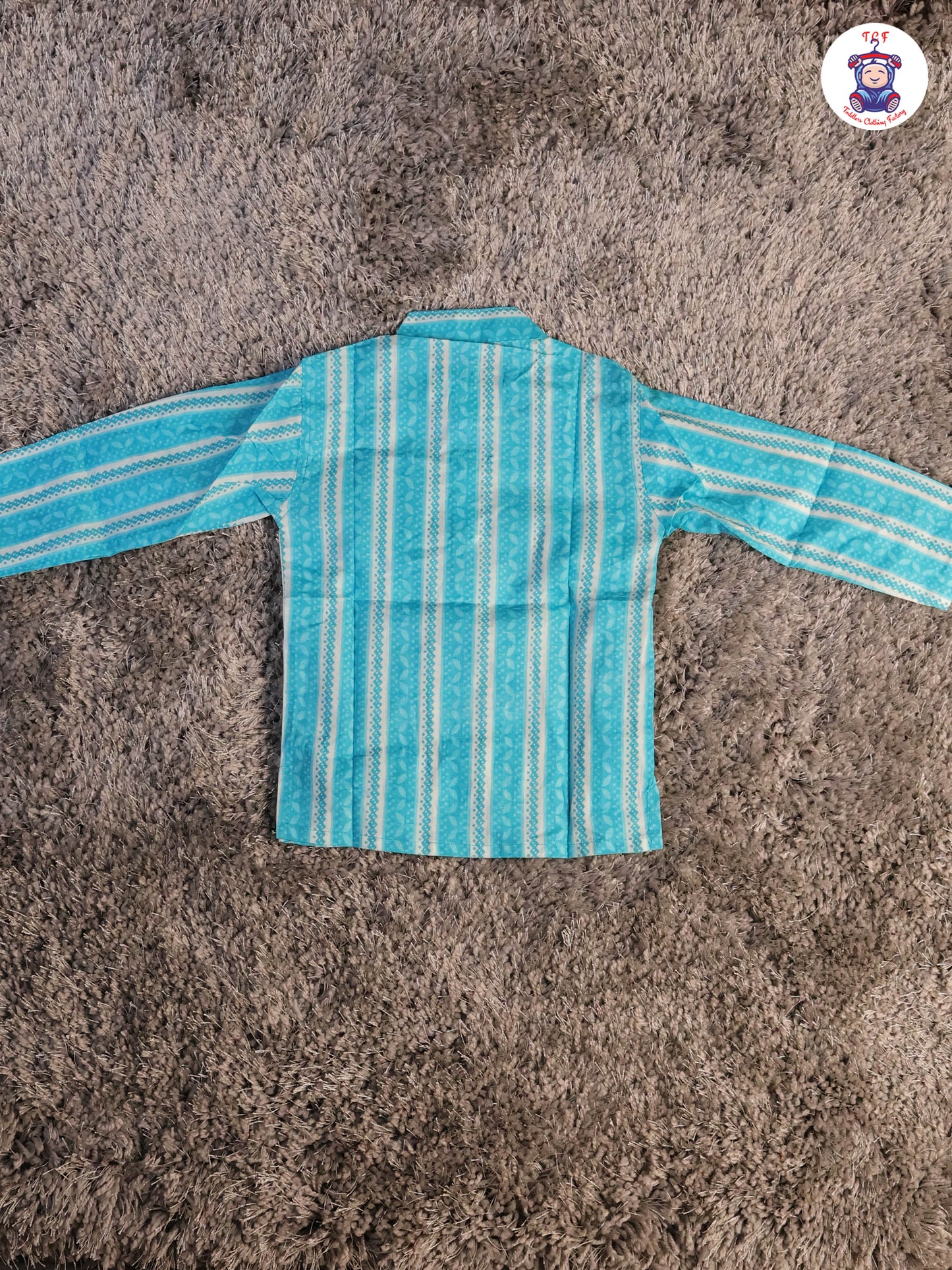 Sky Blue - Boys Printed Kurta With Pant