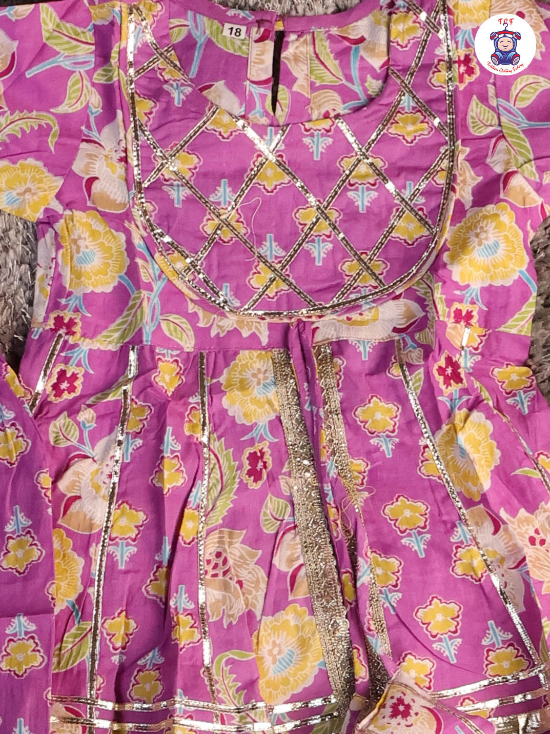 Lavender & Yellow - Floral Printed Afgani Kurti With Pant And Dupatta
