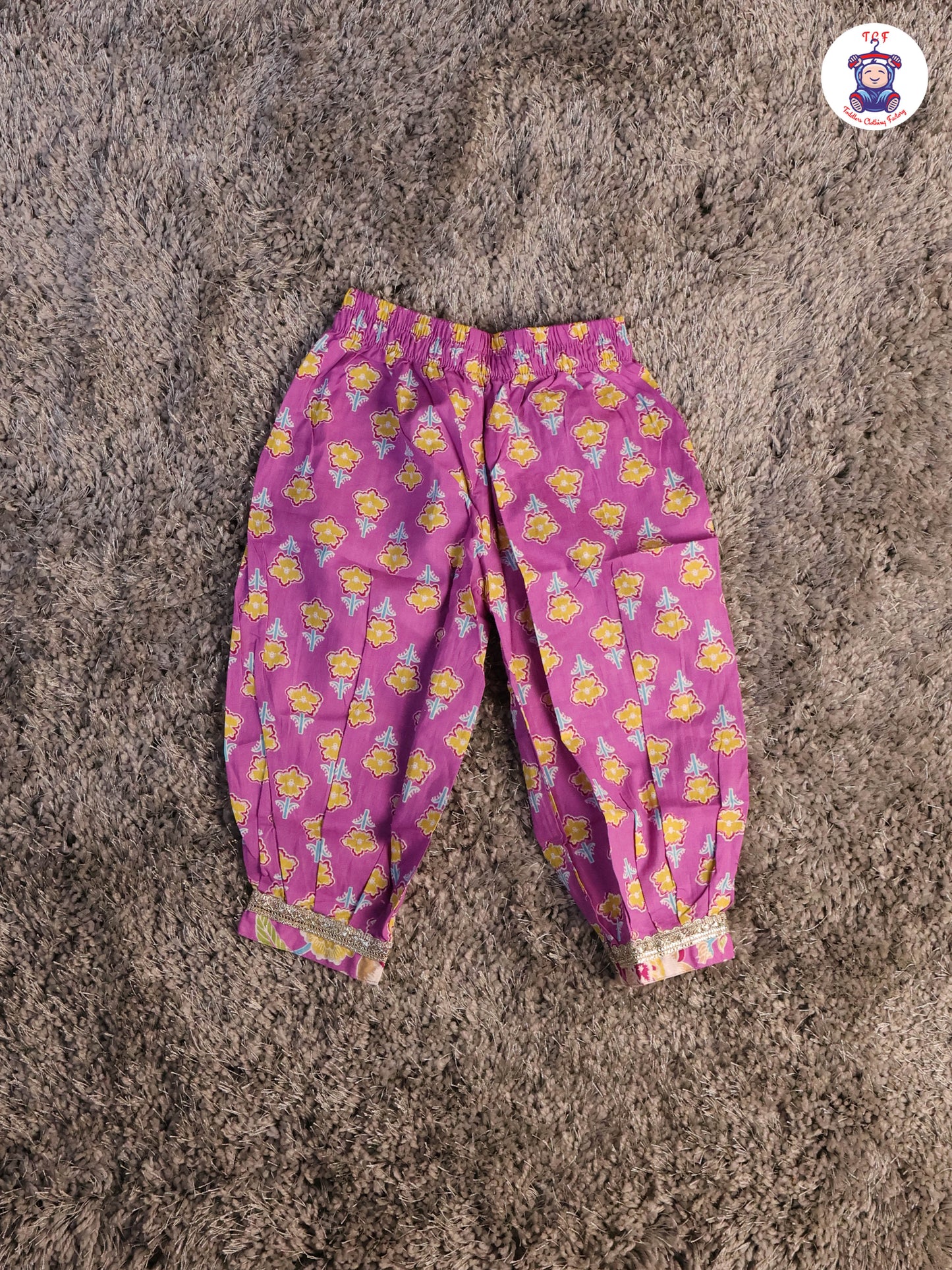 Lavender & Yellow - Floral Printed Afgani Kurti With Pant And Dupatta