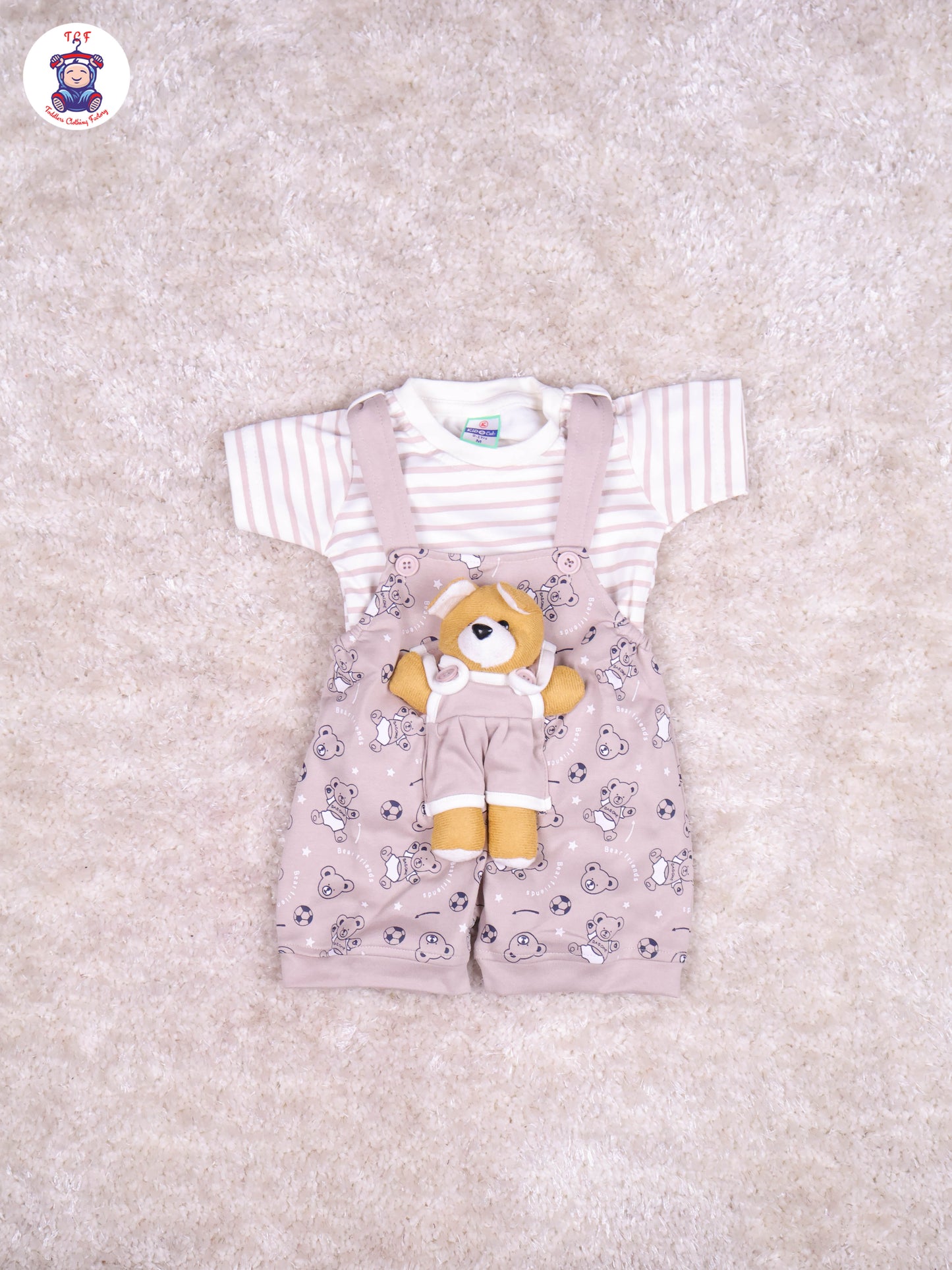 Light Pink & White - Teddy Jumpsuits