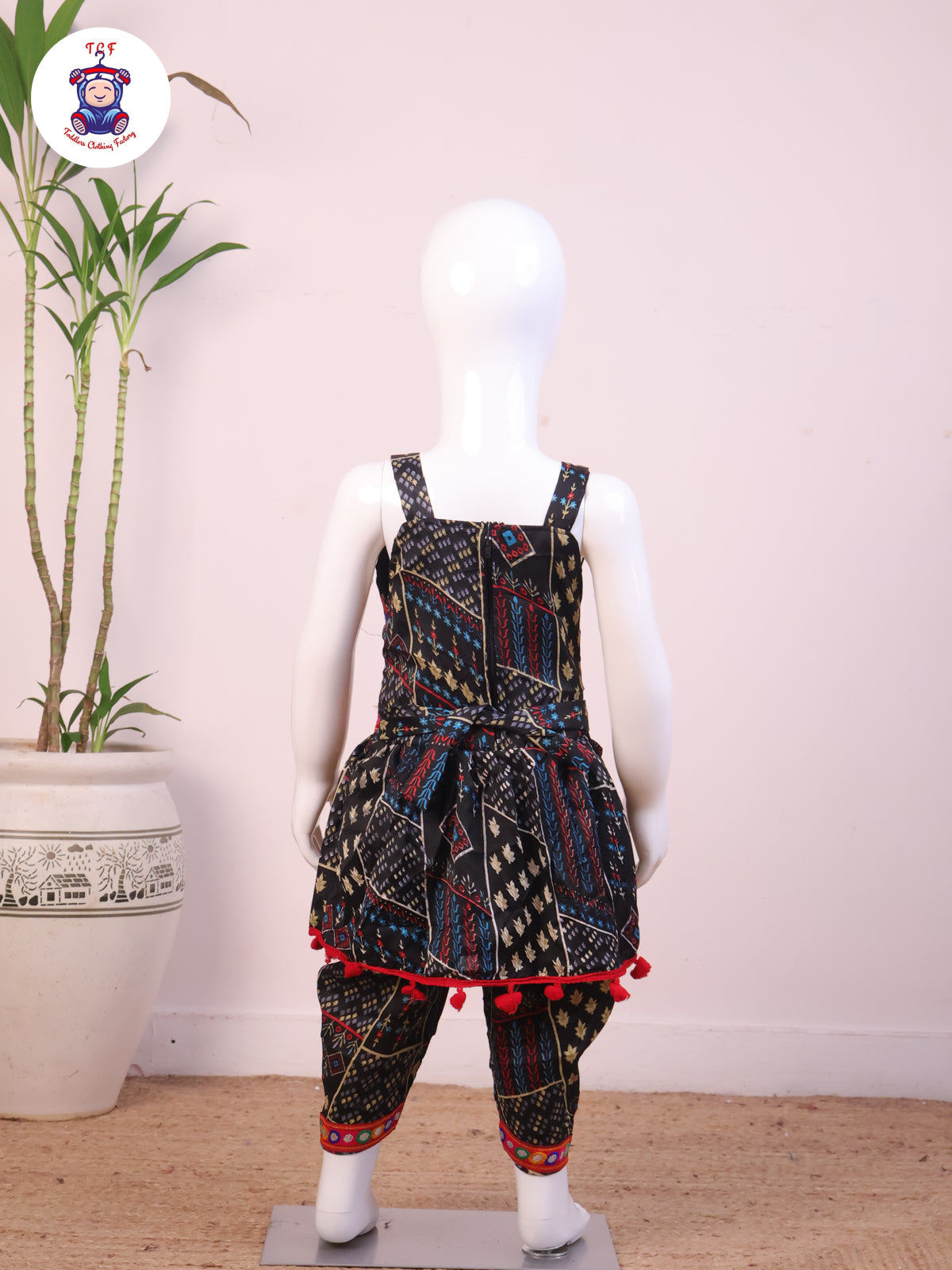 Black - Dhoti Kurti Top & Bottom Set