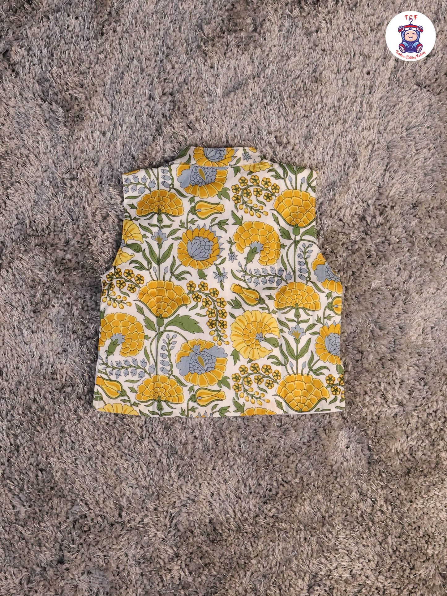 Yellow & White - Floral Printed Boys Readymade Kurta Sets