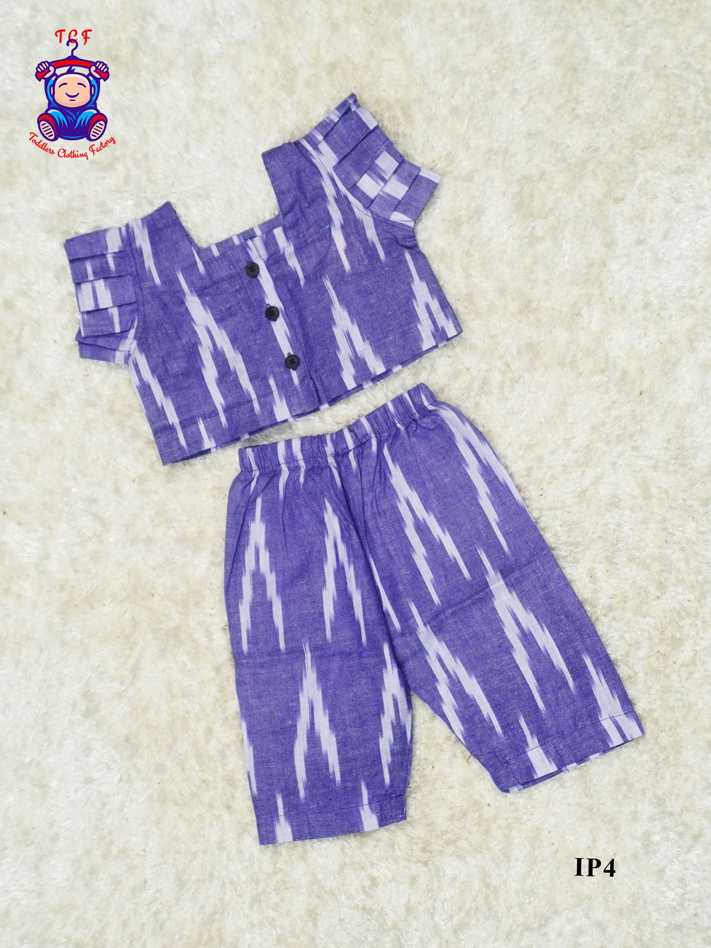 Lavender - Girls Readymade Ikat Pyjama Sets