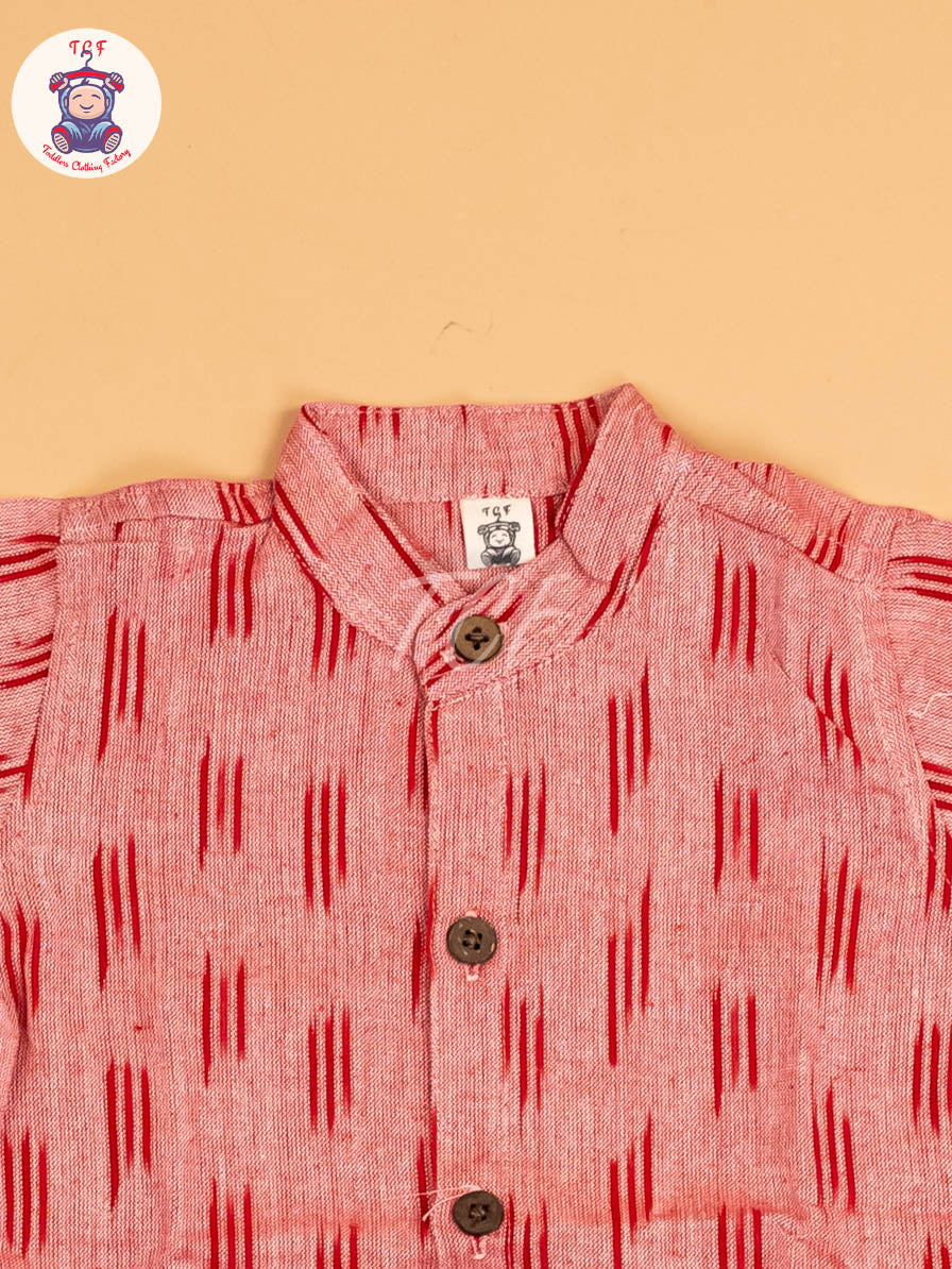 Brown - Boys Readymade Ikat Shirt