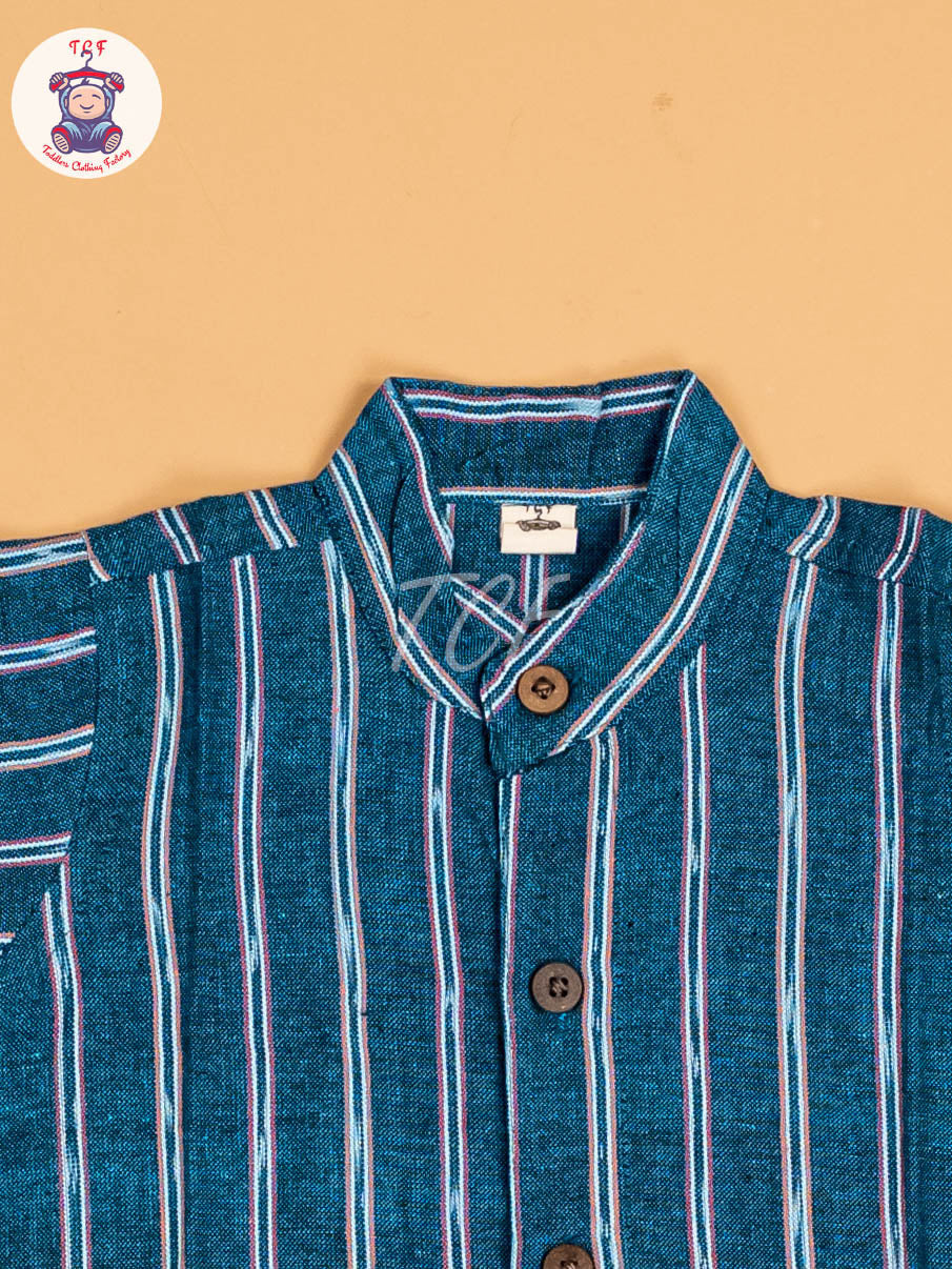 Blue - Boys Readymade Ikat Shirt