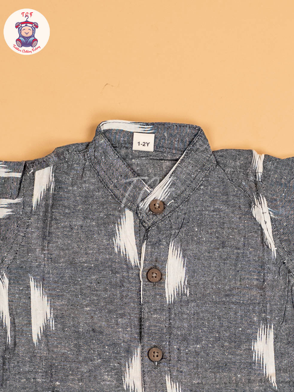 Grey - Boys Readymade Ikat Shirt