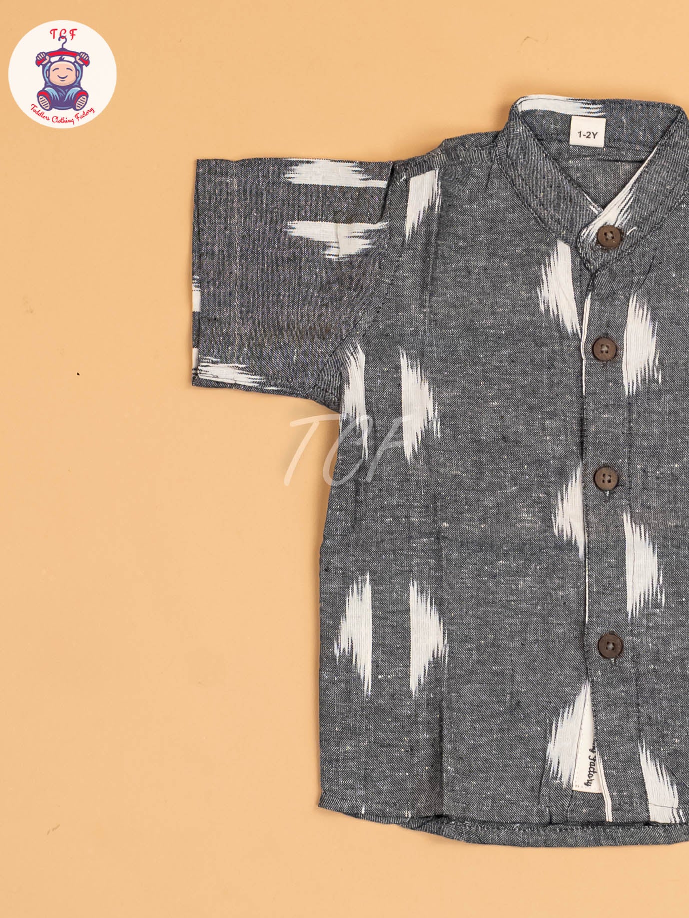 Grey - Boys Readymade Ikat Shirt