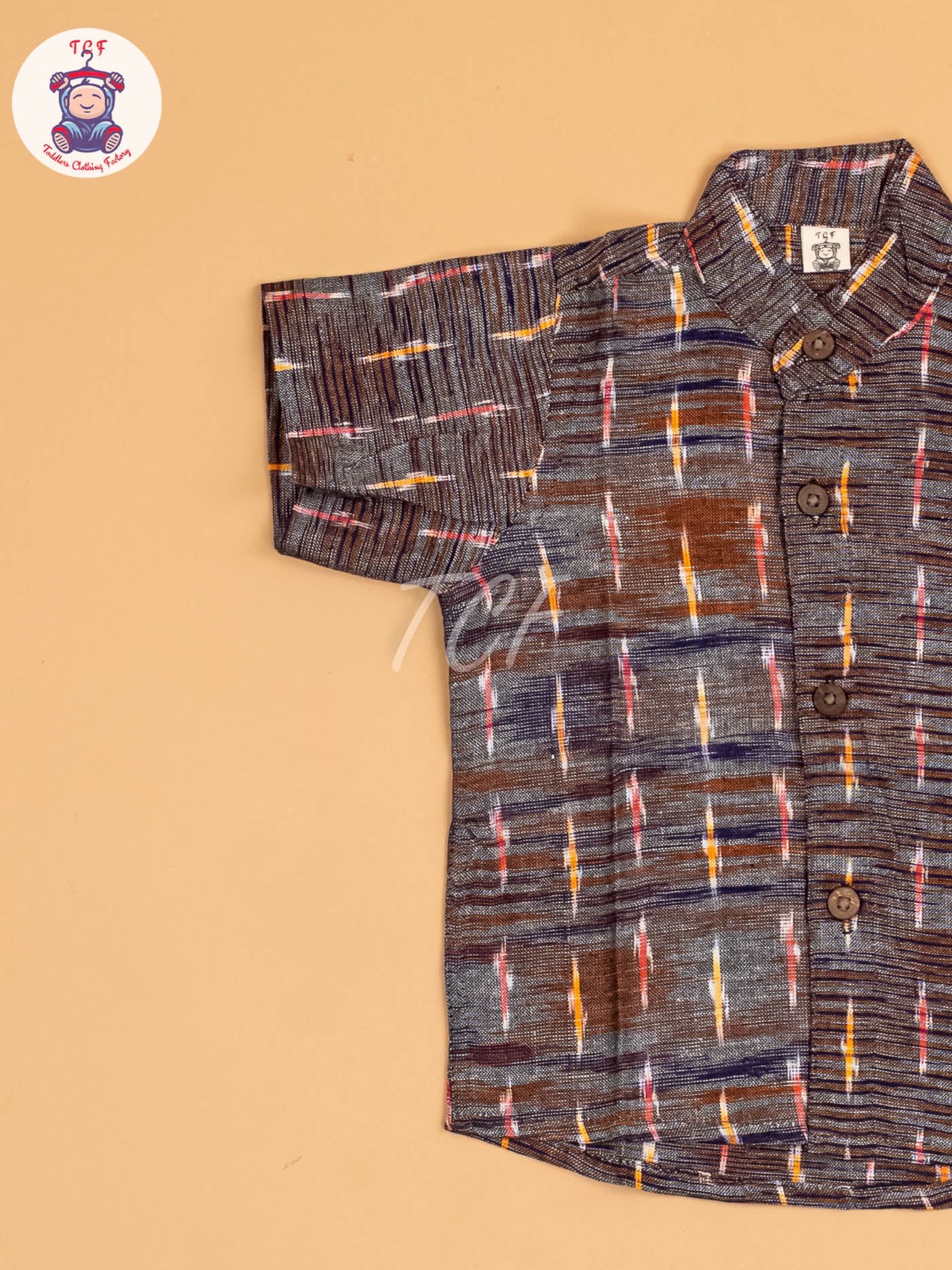 Grey & Mustard - Boys Readymade Ikat Shirt