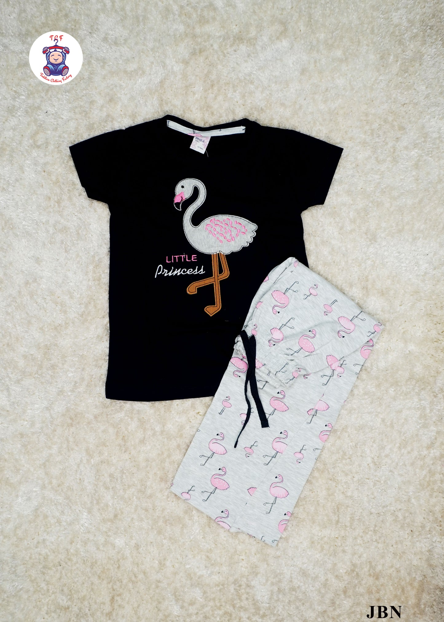 Navy Blue & Grey - Girls Floral Night Wear