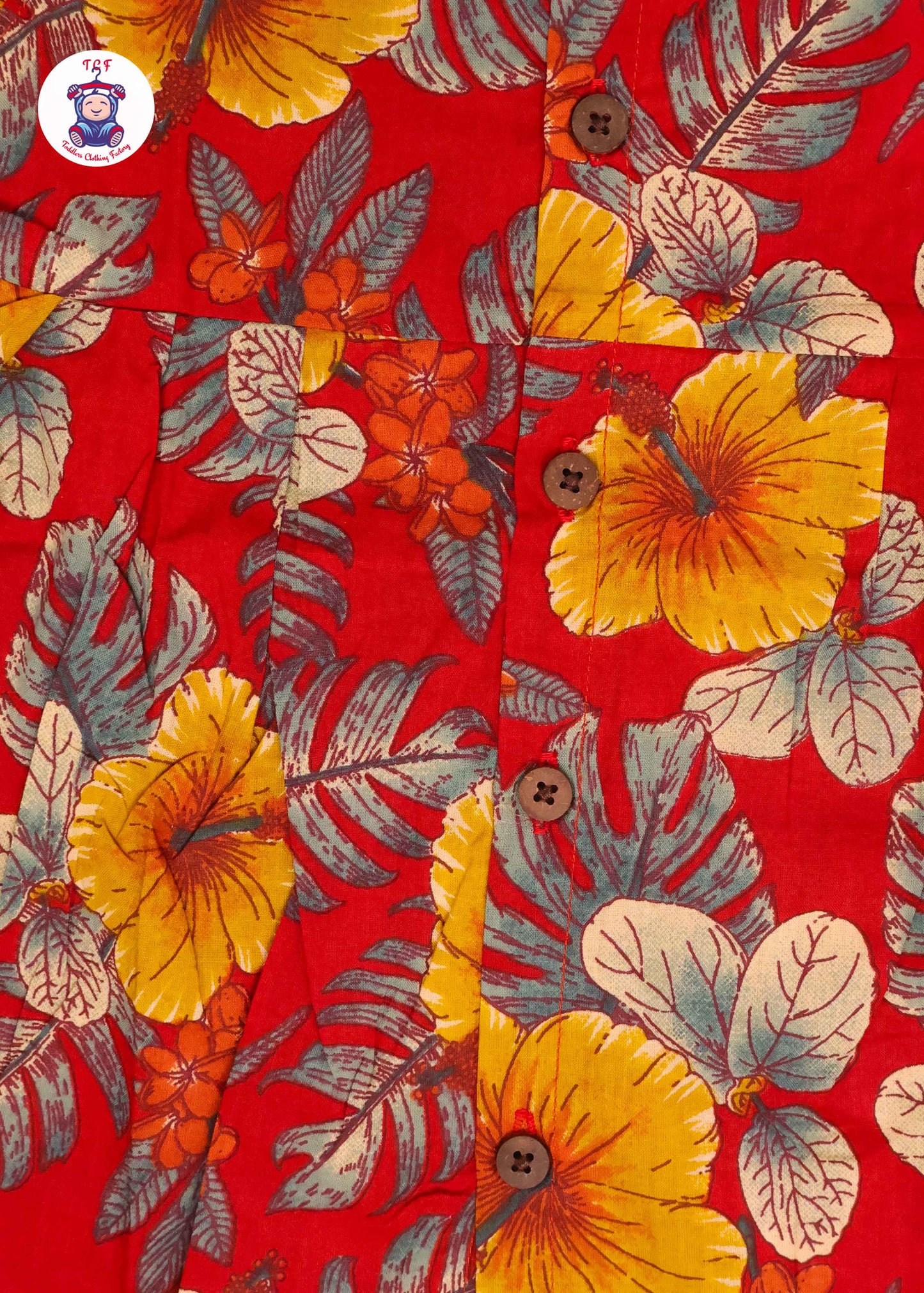 Red Hibiscus - Girls Readymade Jaipuri Frocks