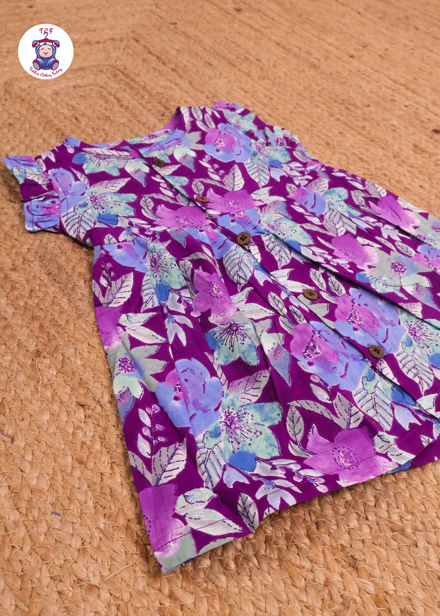 Lavender Hibiscus - Girls Readymade Jaipuri Frocks