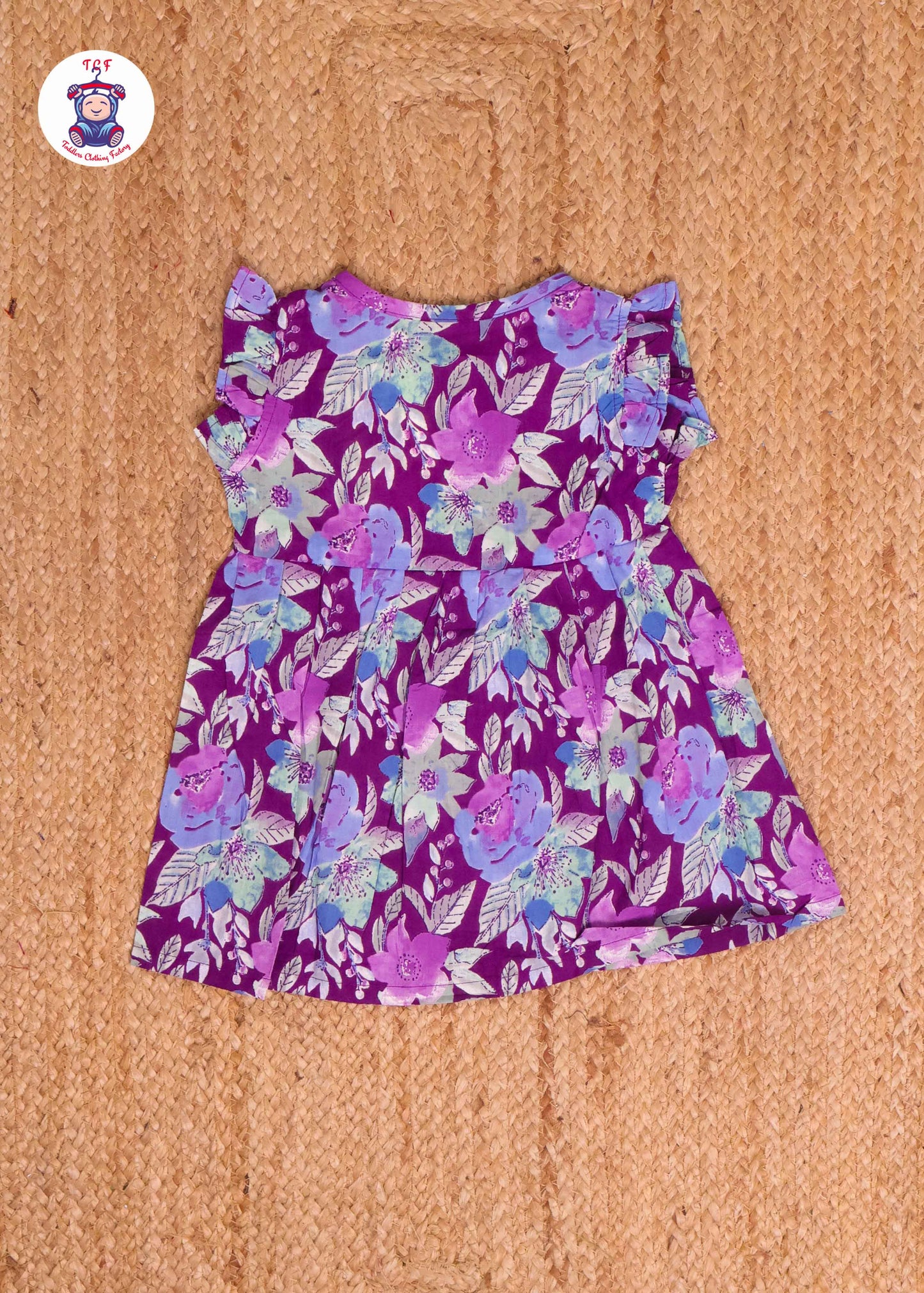 Lavender Hibiscus - Girls Readymade Jaipuri Frocks