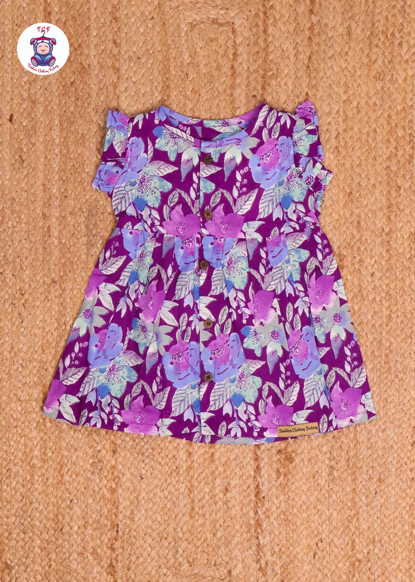 Lavender Hibiscus - Girls Readymade Jaipuri Frocks