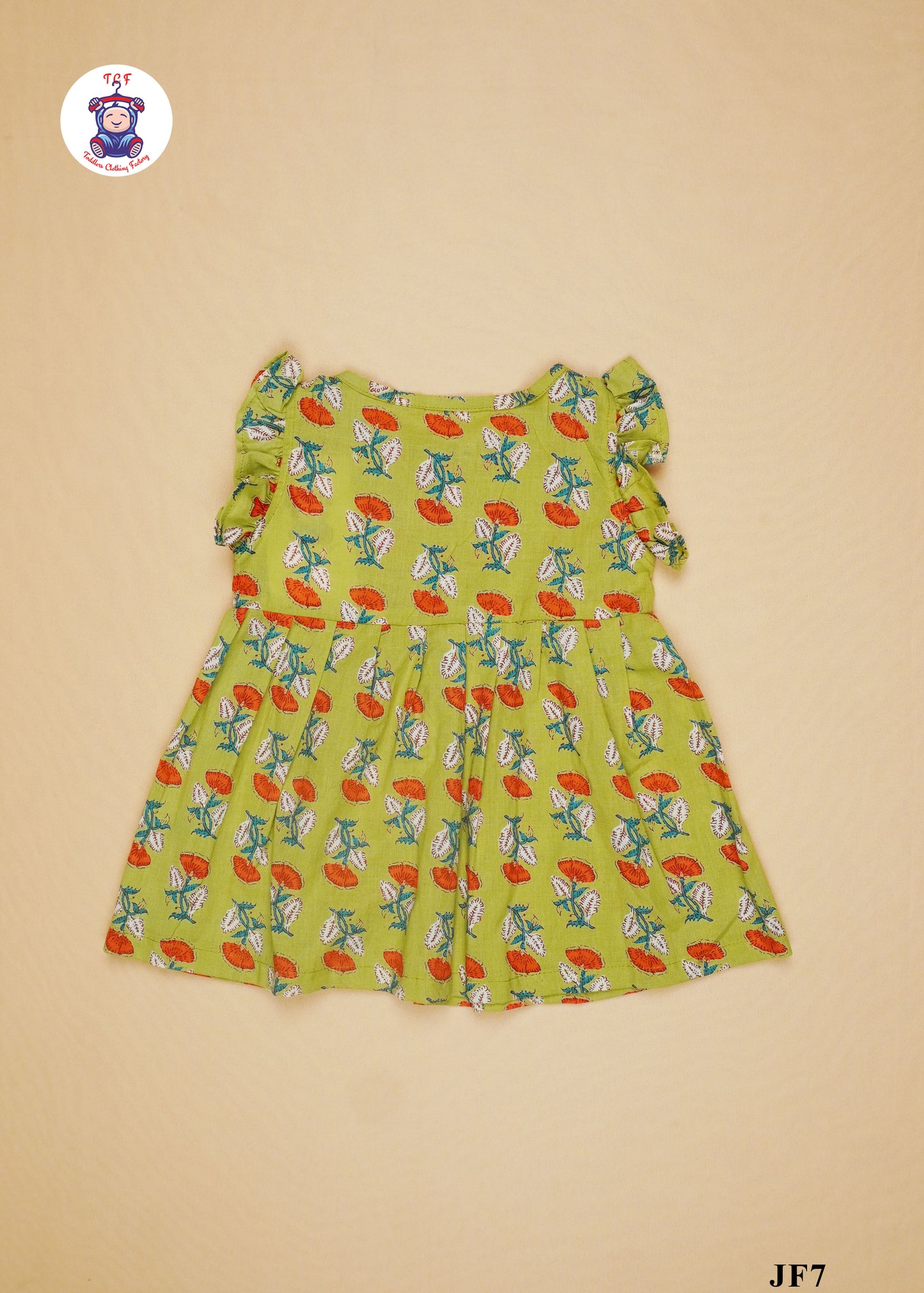 Olive Green - Girls Readymade Jaipuri Frocks