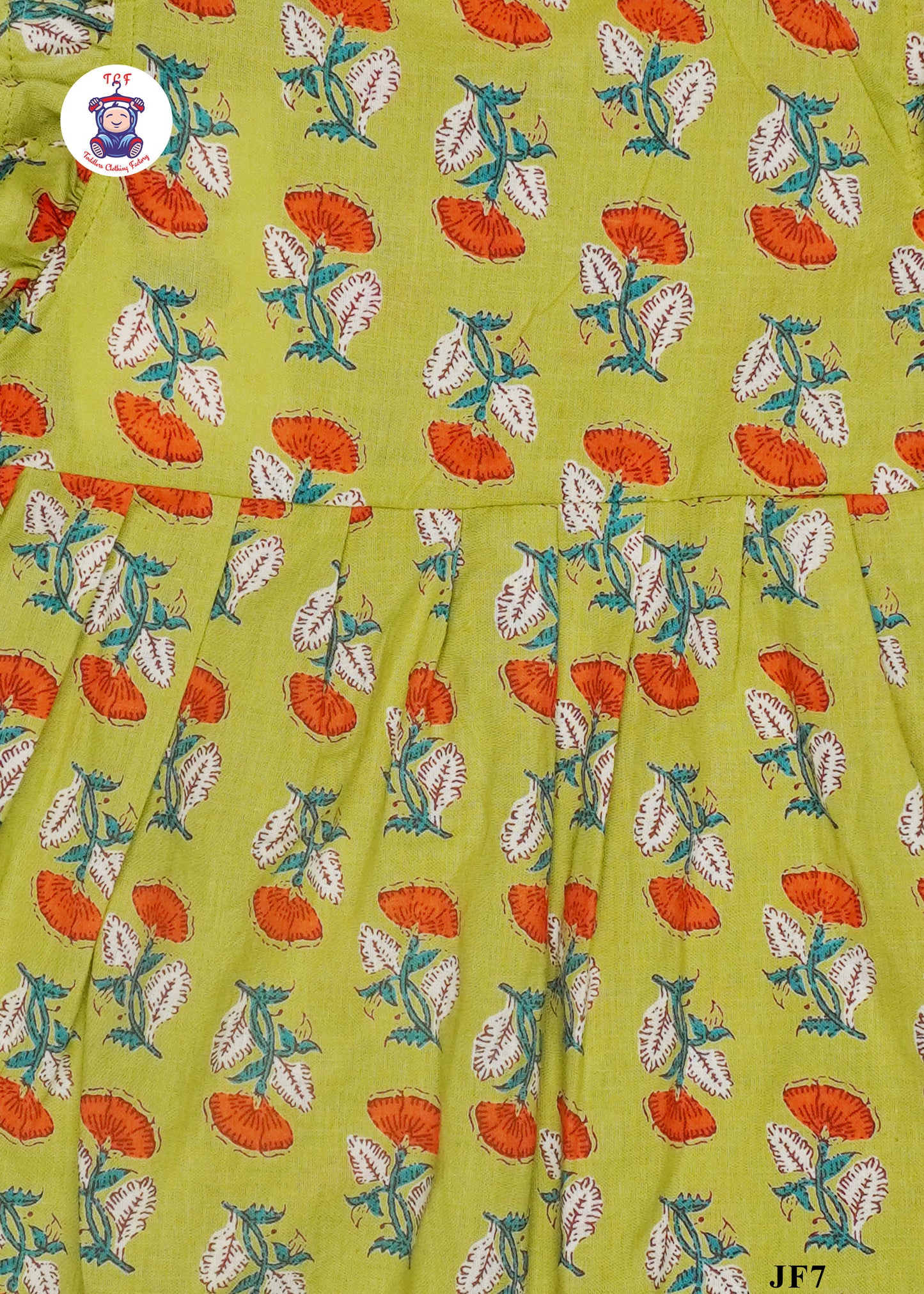 Olive Green - Girls Readymade Jaipuri Frocks